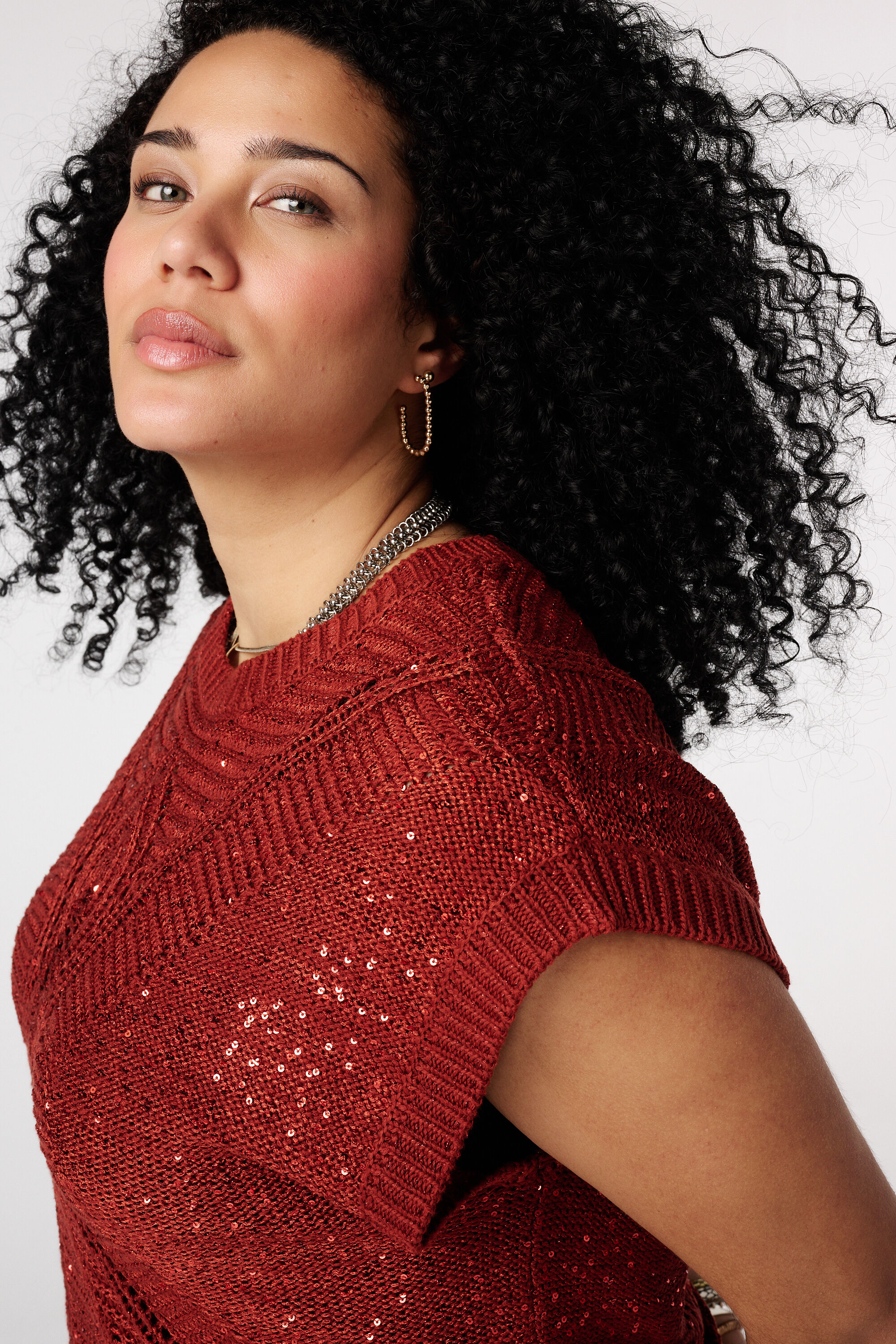 Geh&auml;keltes Top mit Perlen image number 4