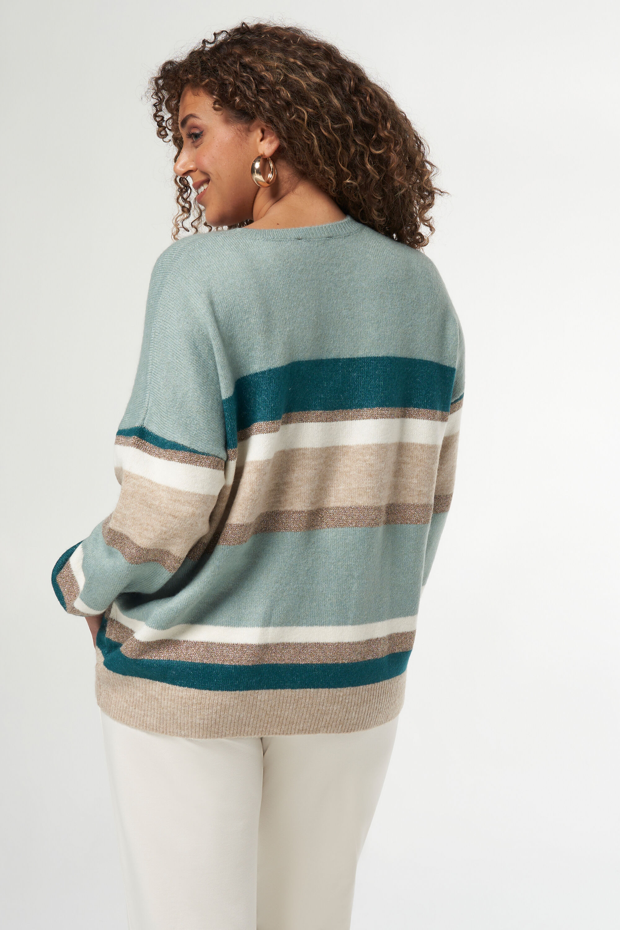 Gestreifter Pullover mit Glitzer image number 3