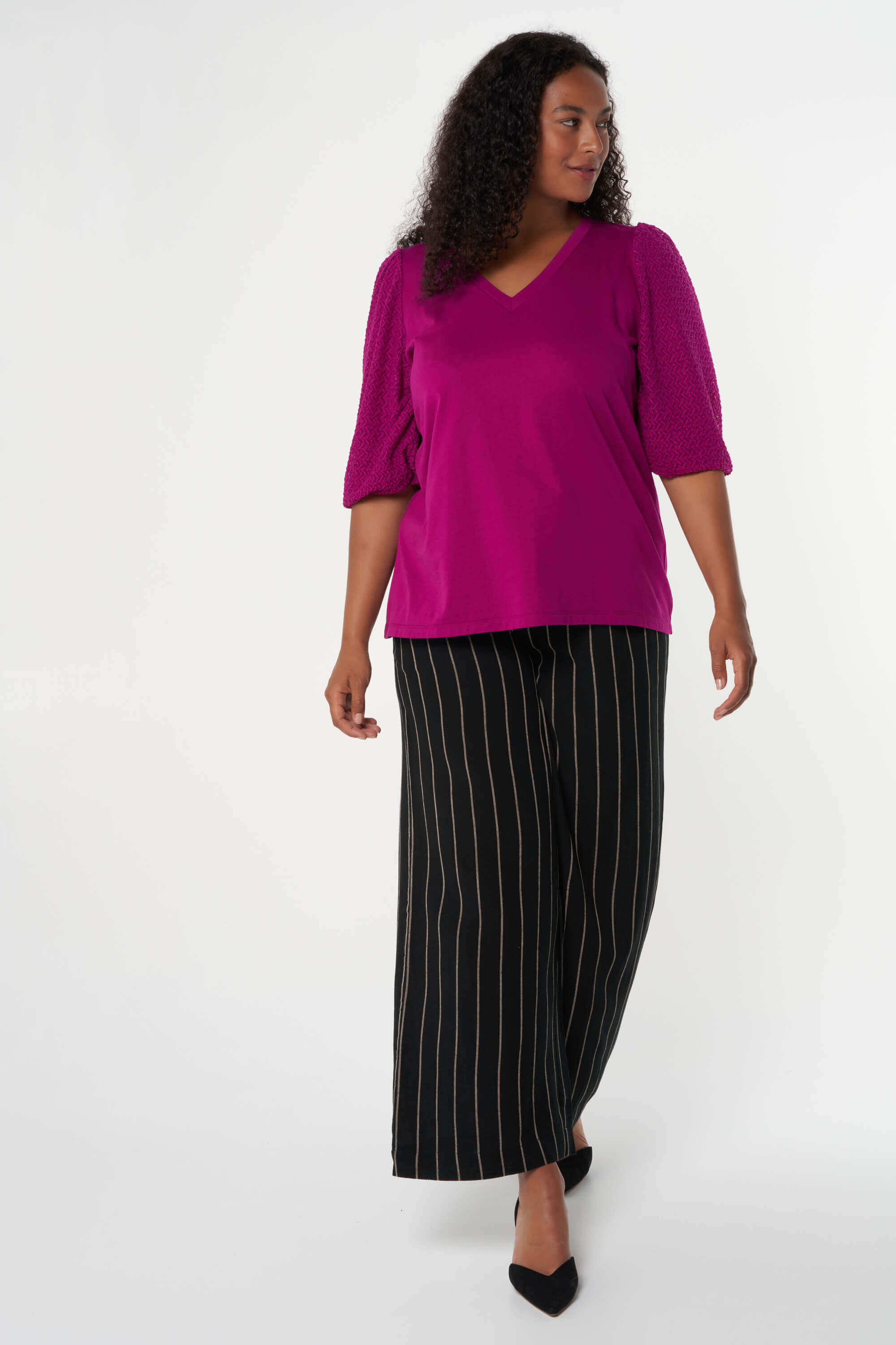 Top mit strukturierten &Auml;rmeln image number 5