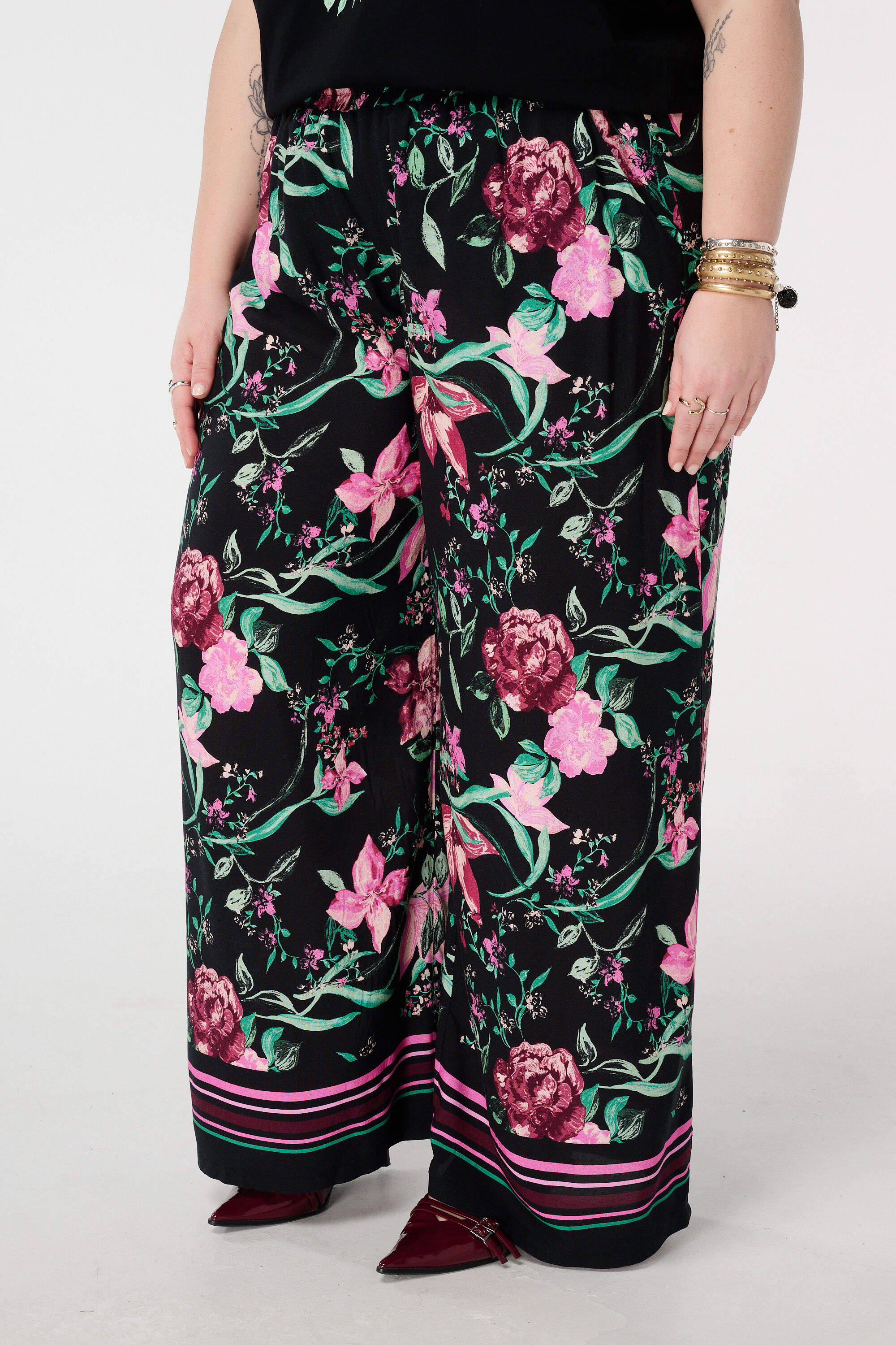 Wide Leg Hose mit Print image number 5