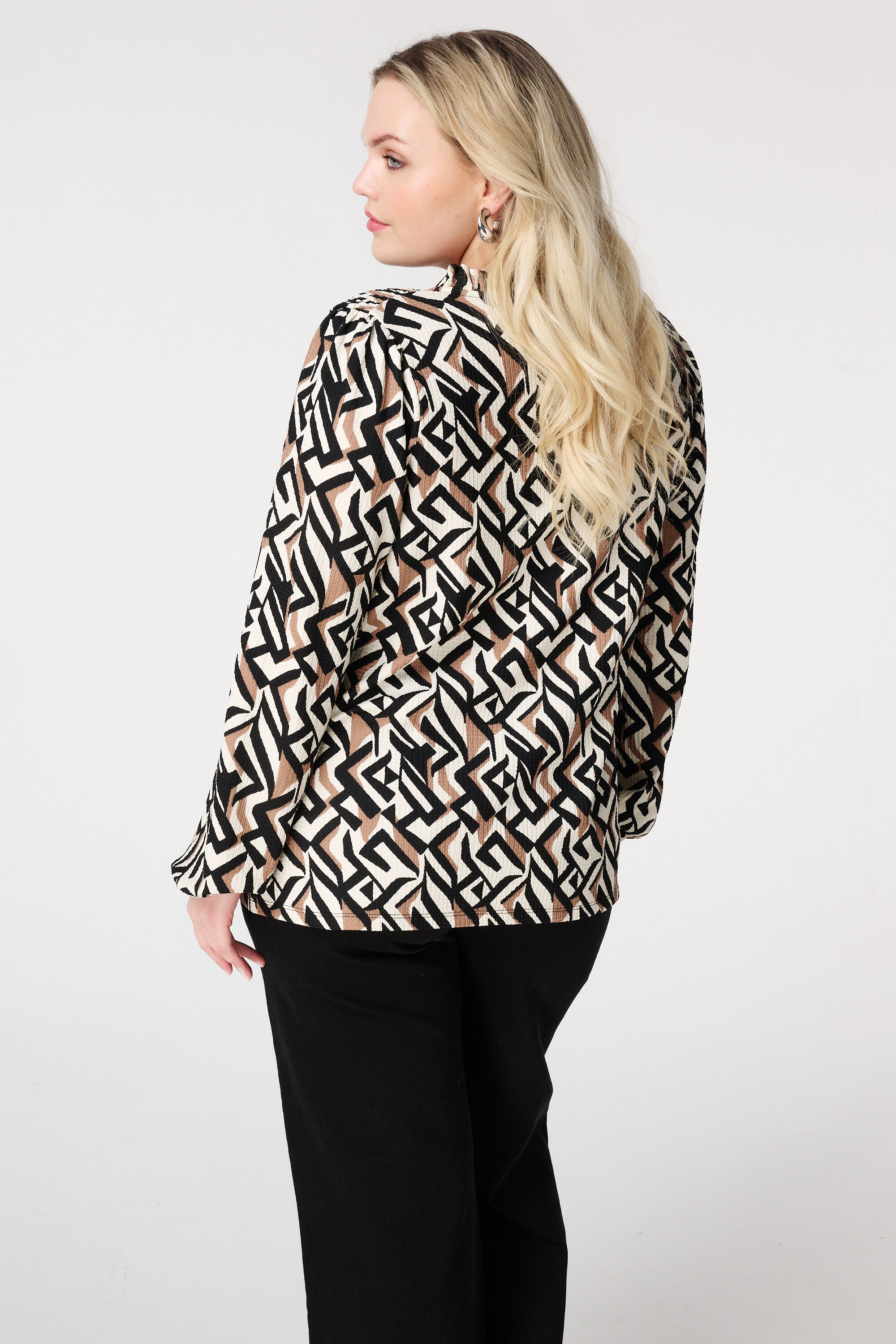 Strukturiertes Oberteil mit Print image number 3