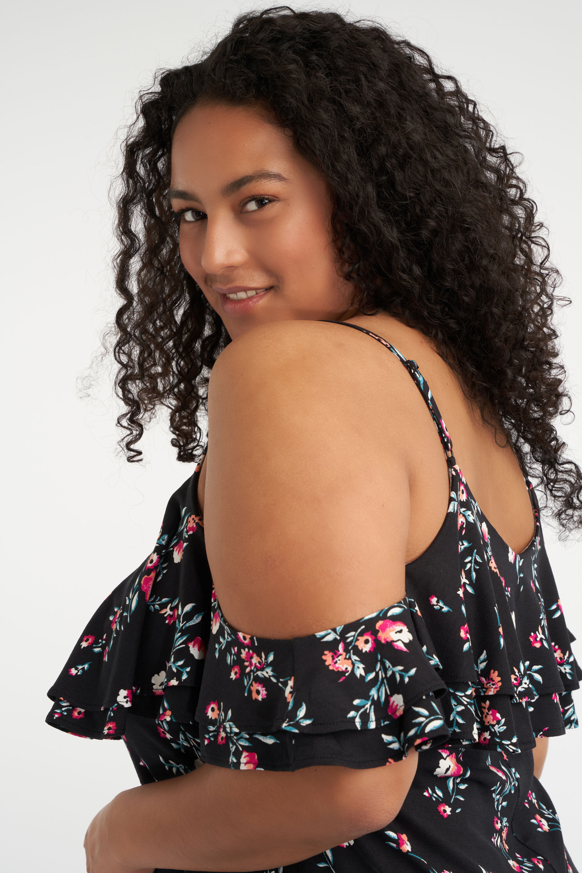 Schulterfreies Top mit R&uuml;schen image number 4