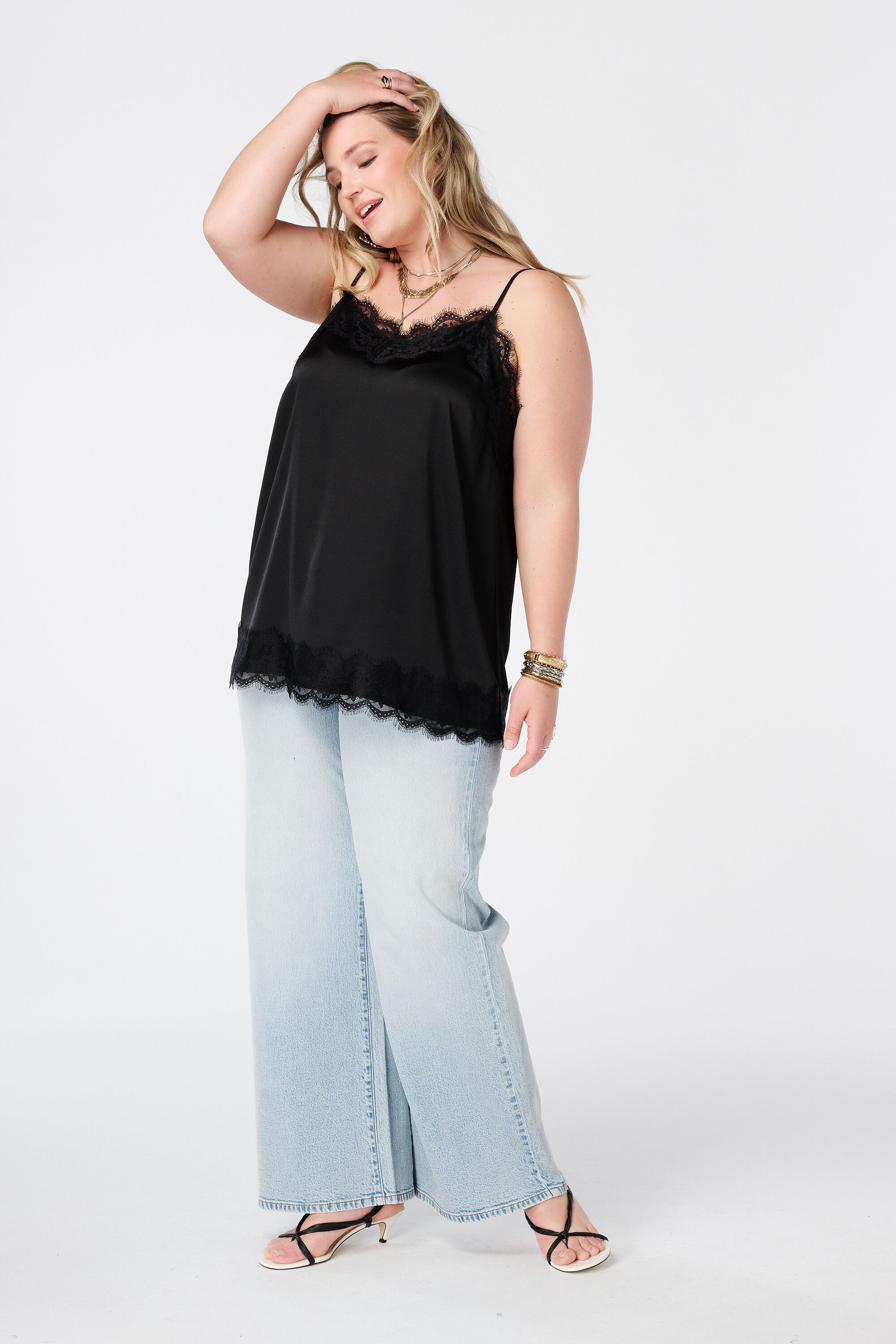 Spaghetti-Bluse mit Spitze image number 5
