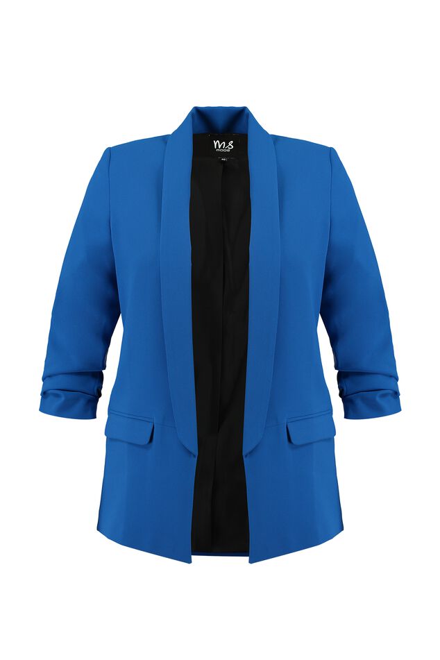 Crêpe-Blazer mit Knitter-Effekt image number 1