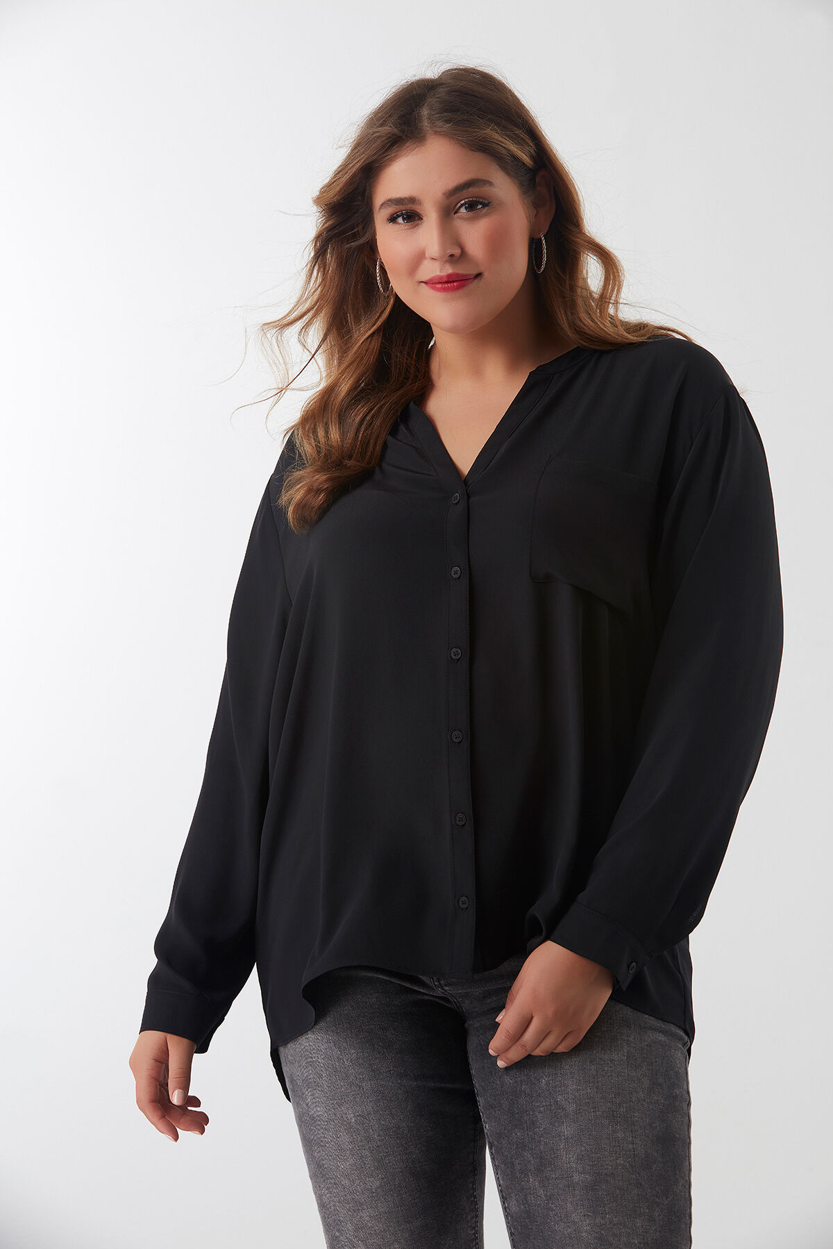 Bluse mit Brusttasche image number 3