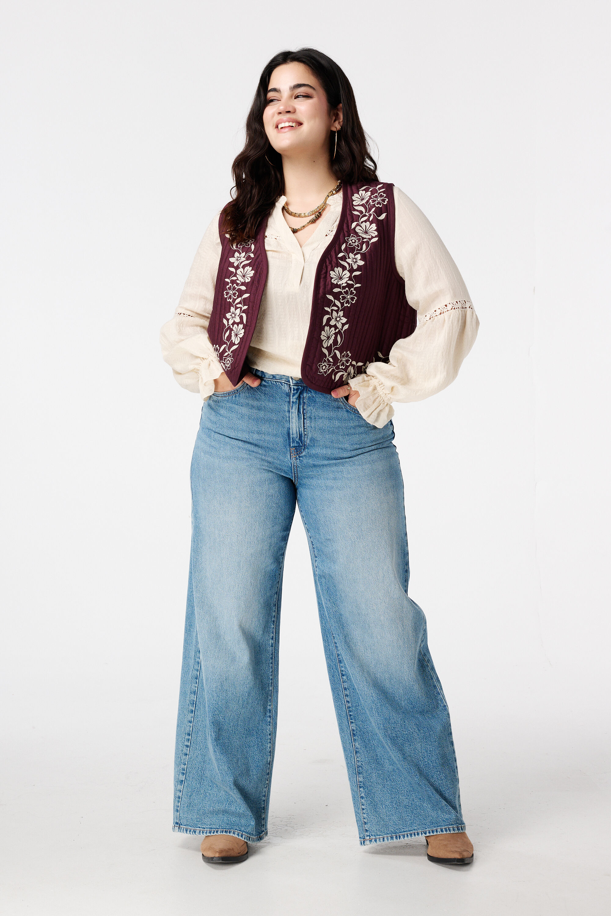 Bluse mit Broderie-Details image number 5