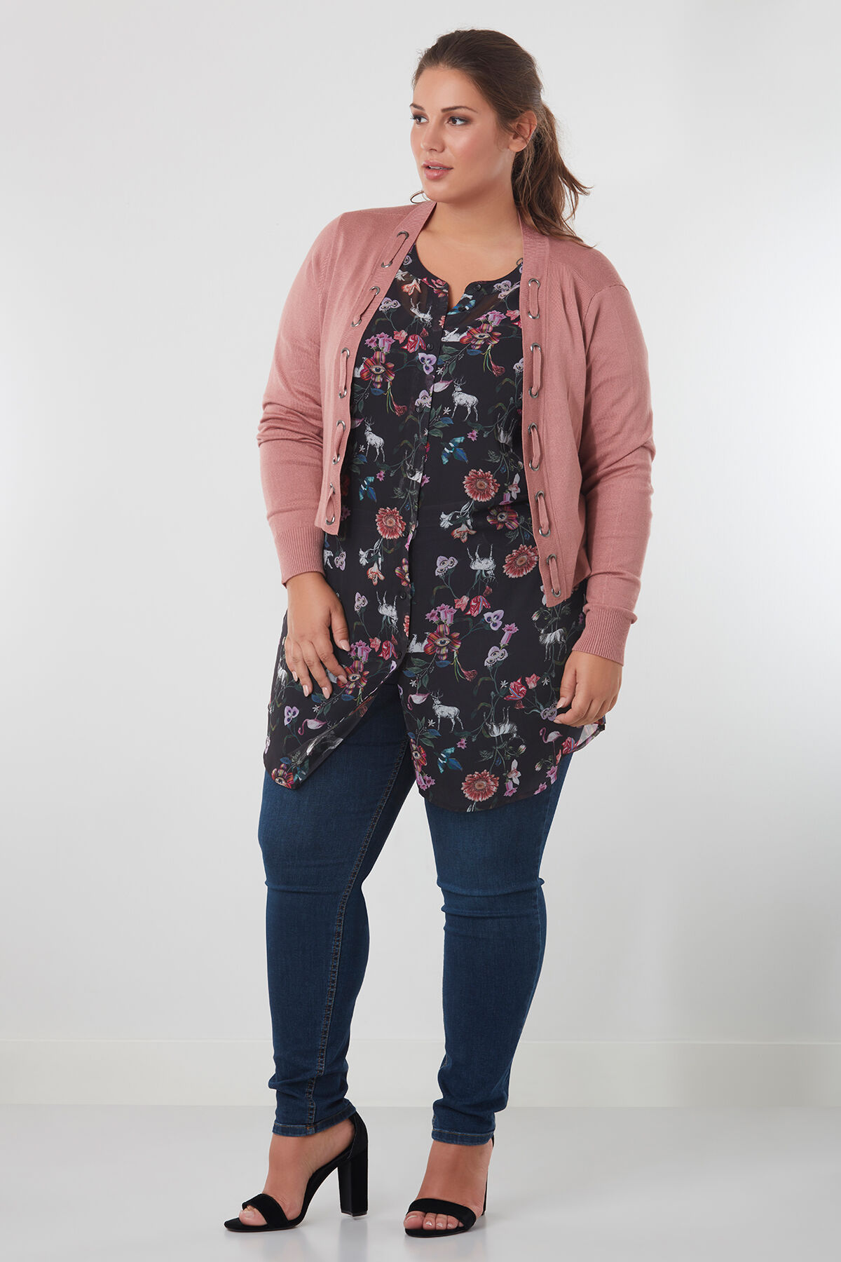 Lange Bluse mit Blumenmuster image number 3