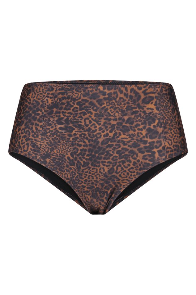 Hoch geschnittene Bikinihose mit Panther-Print  image number 2