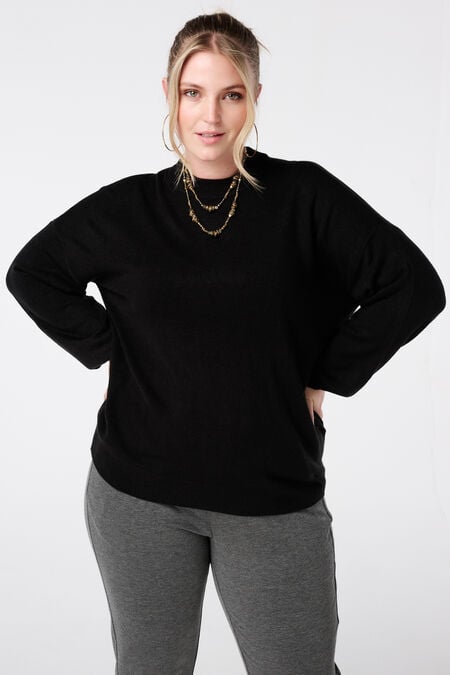 Feinstrickpullover mit Ballonärmeln Feinstrickpullover mit Ballonärmeln