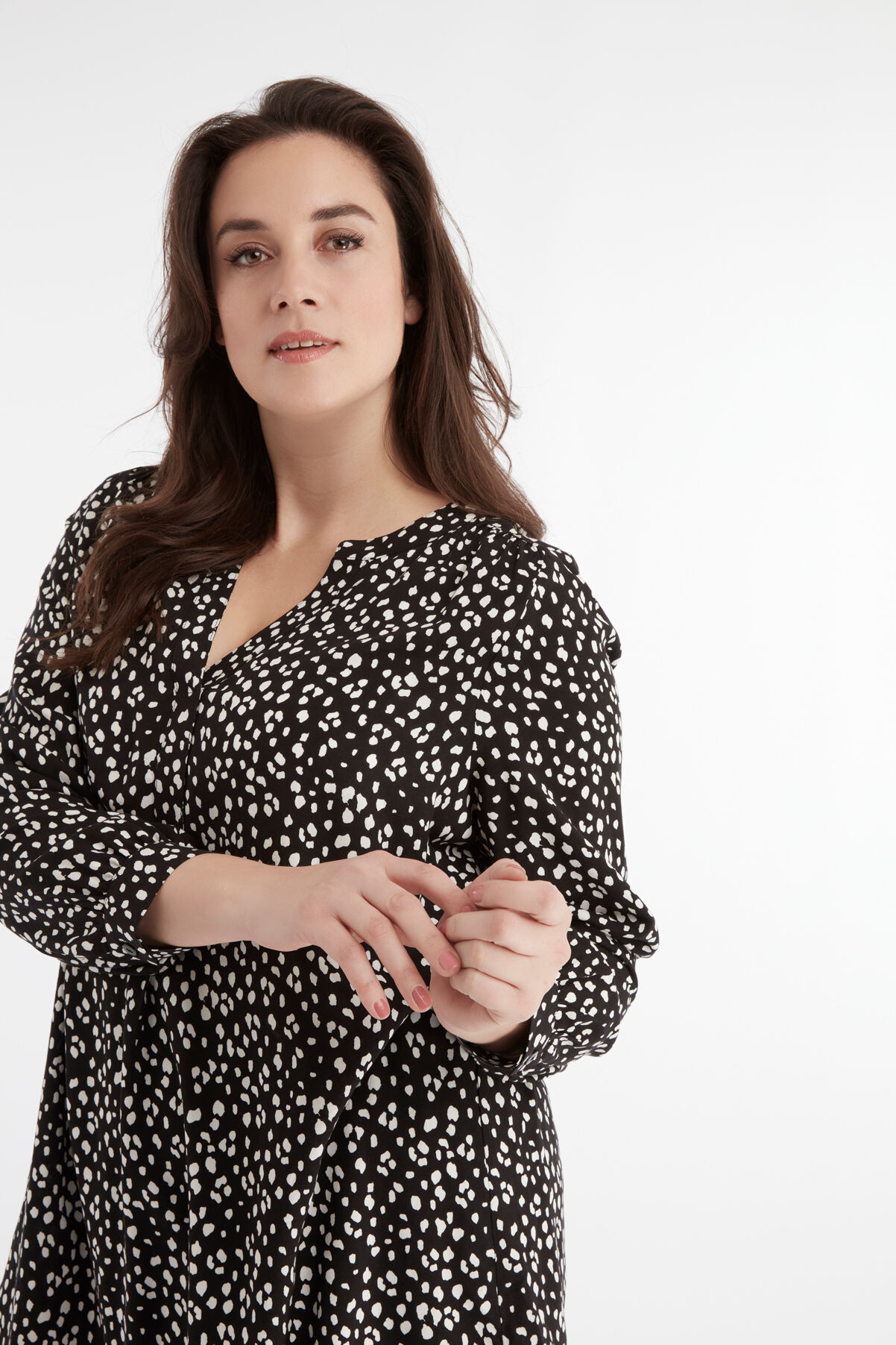 Tunika-Bluse mit Punktdruck image number 5