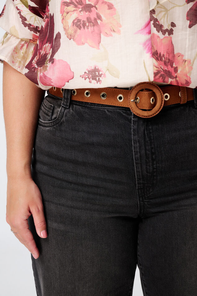 Gürtel im Wildleder-Look mit runder Schnalle image number 2