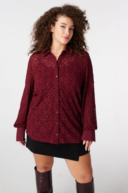 Jersey-Oberteil mit Spitze und Pailletten Jersey-Oberteil mit Spitze und Pailletten