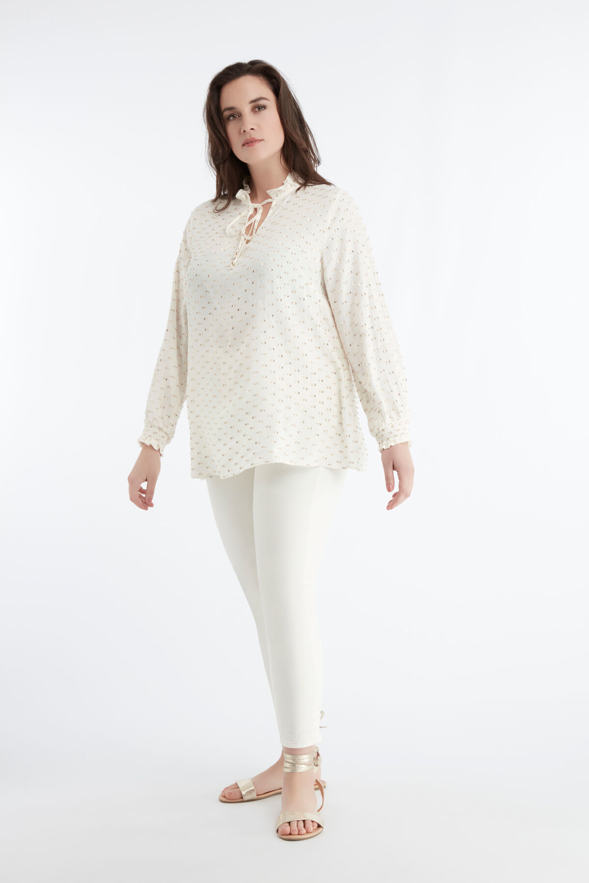 Bluse mit Lurex-Details image number 3