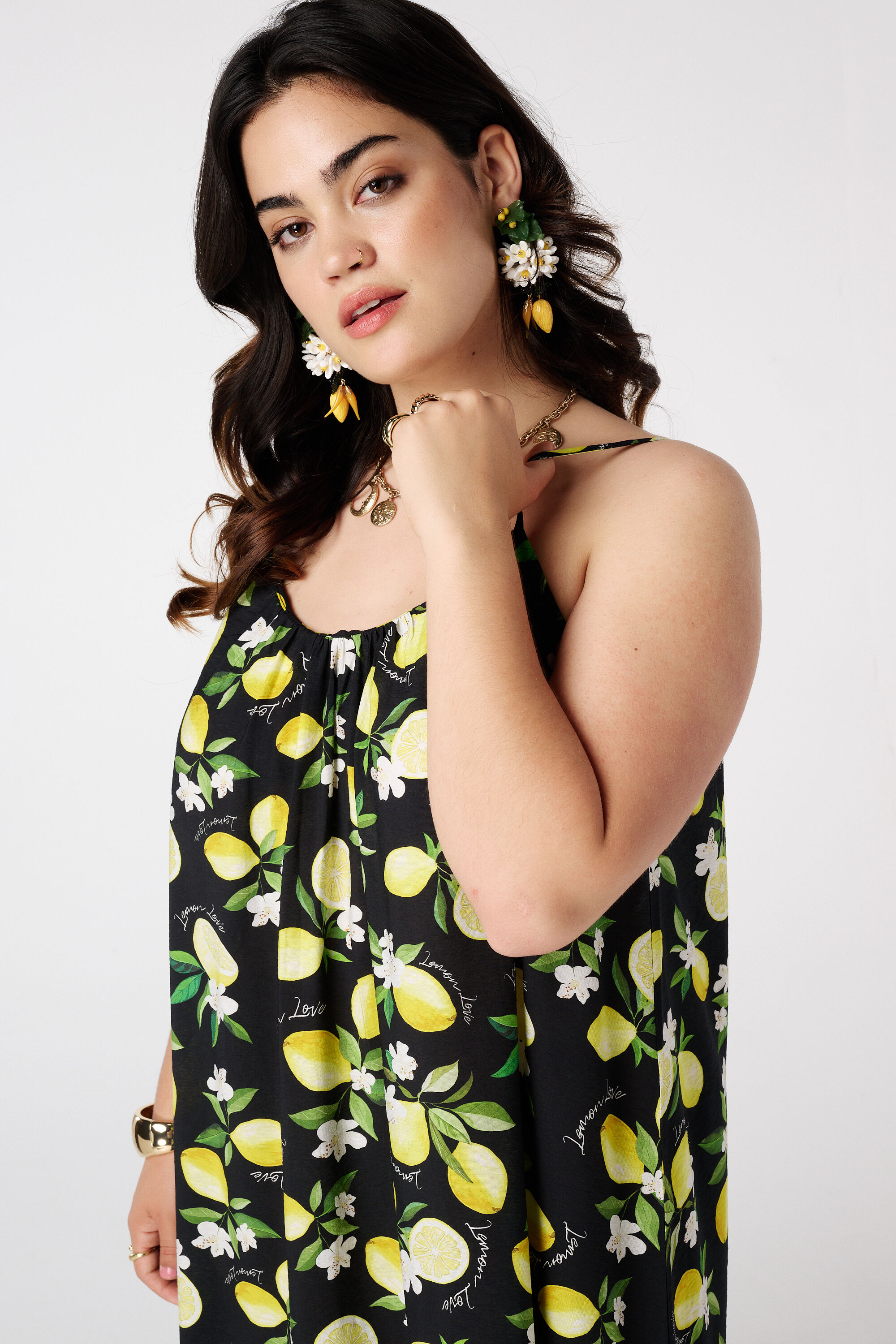 Maxikleid mit Zitronenprint image number 4