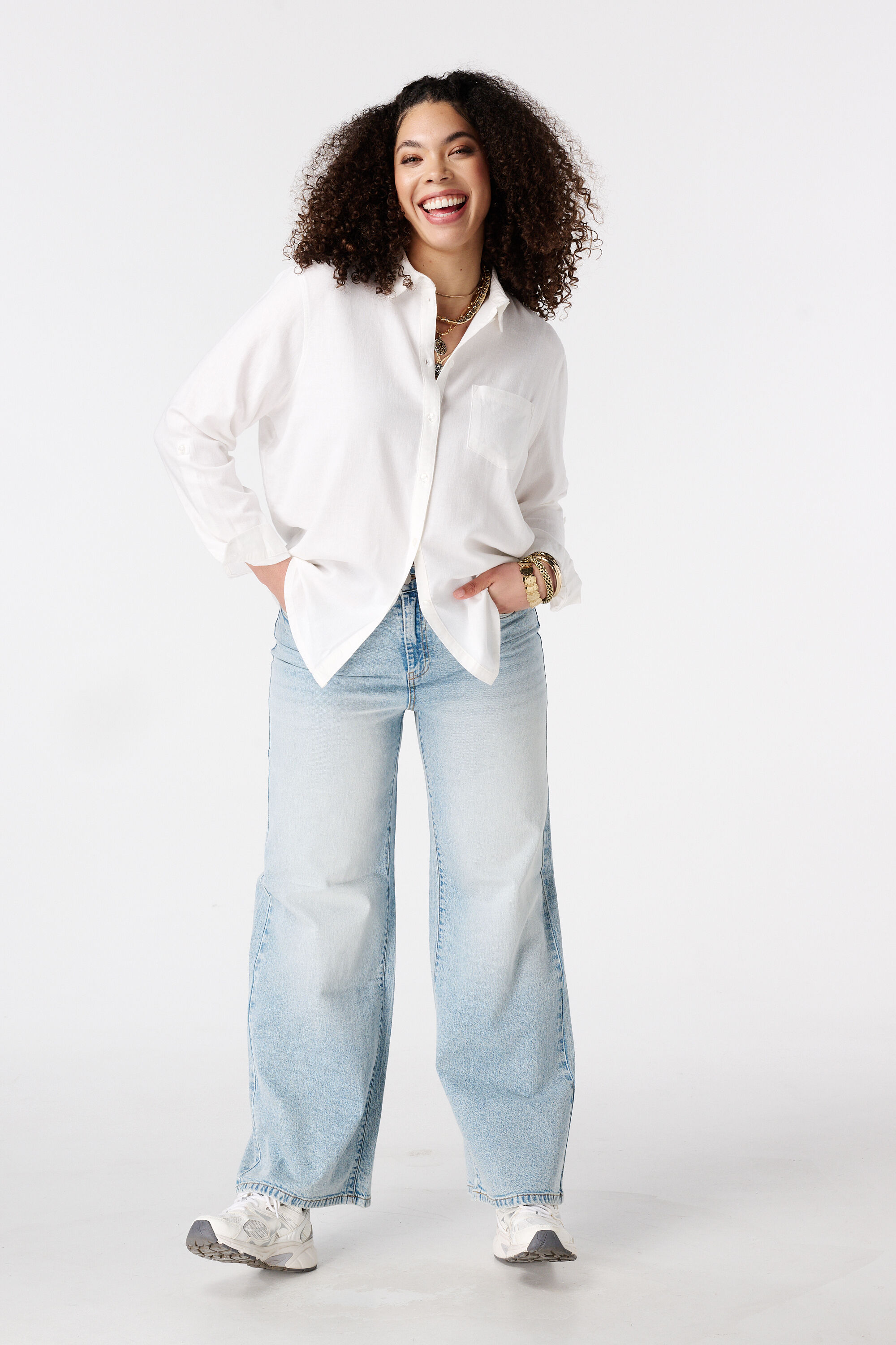 Weite Jeans mit hoher Taille image number 6