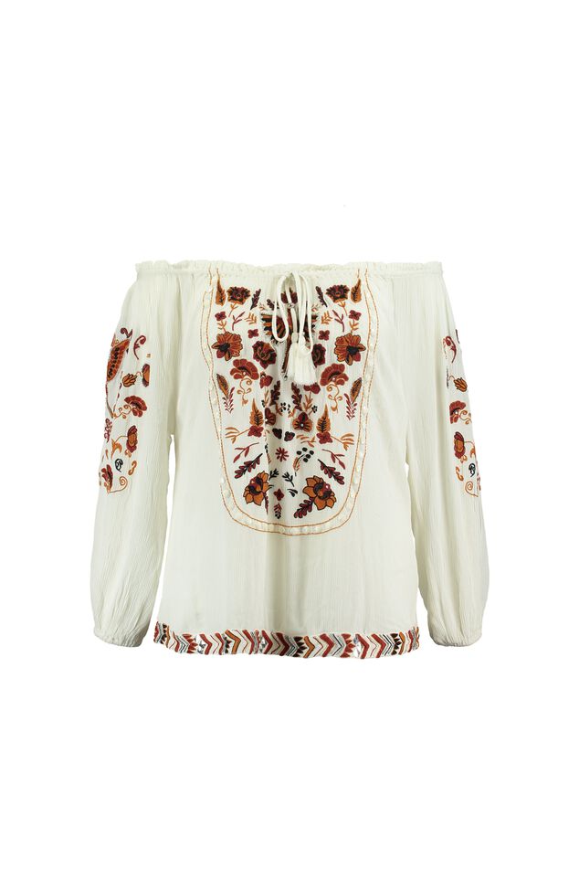 Bluse mit Stickerei image number 1