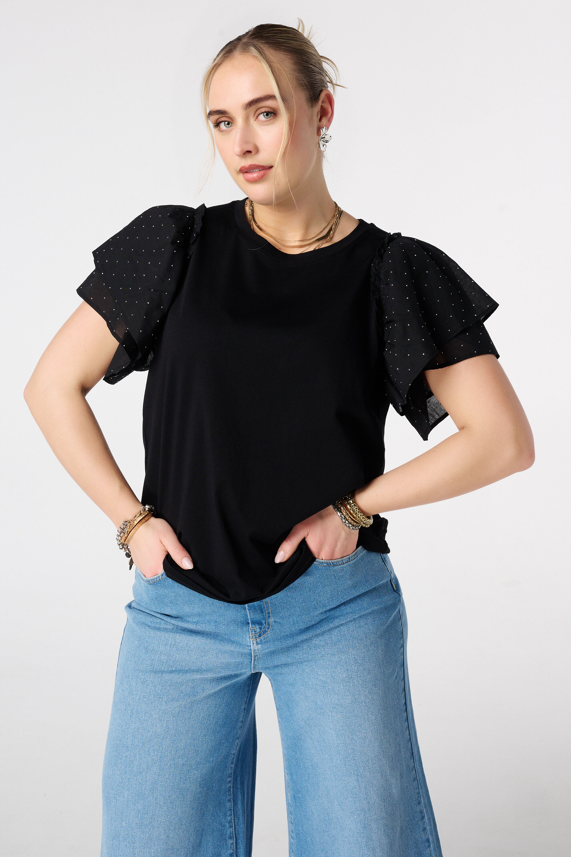 Top mit Schmetterlings&auml;rmeln