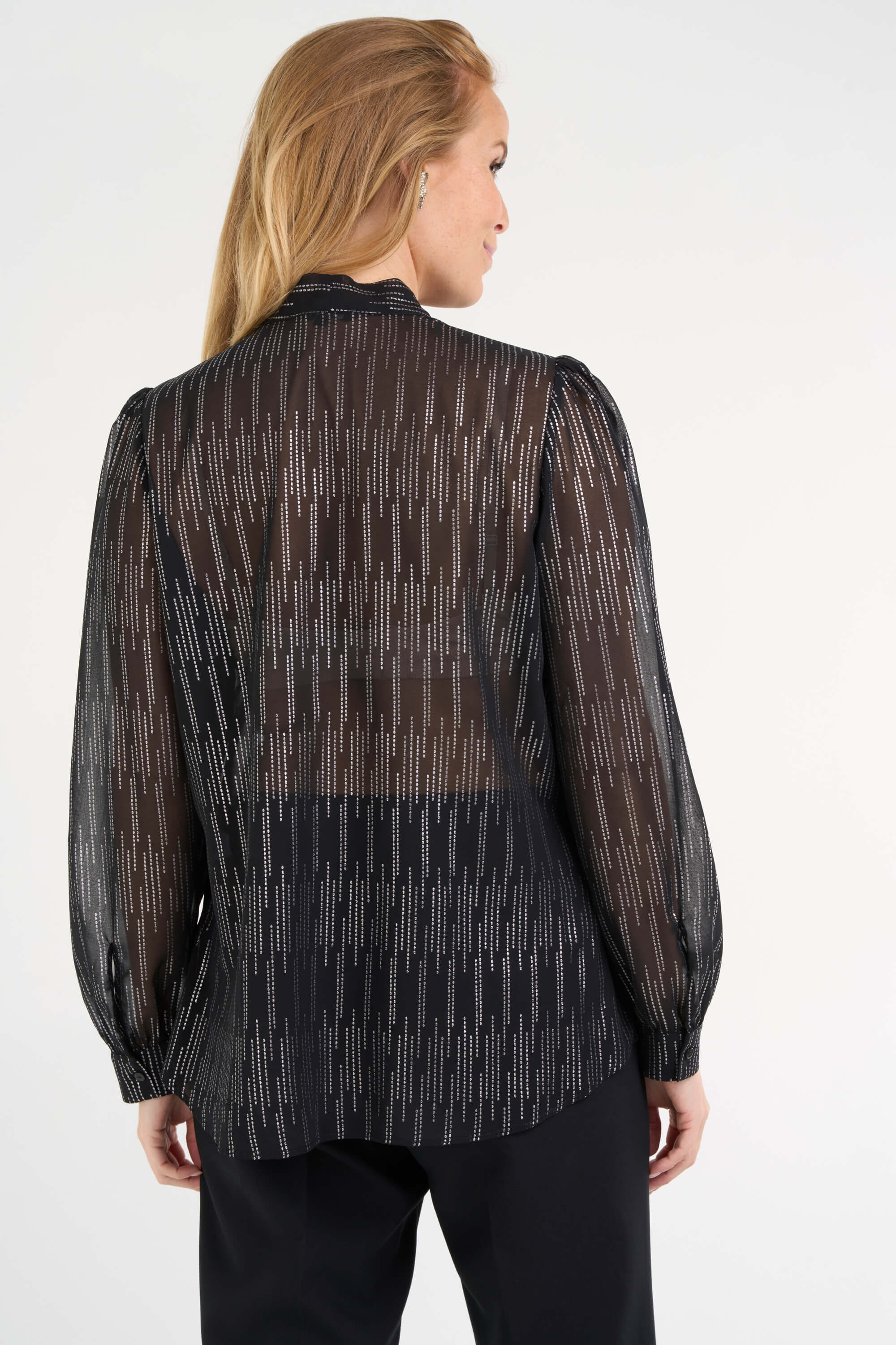 Bluse mit silbernem Print  image number 3