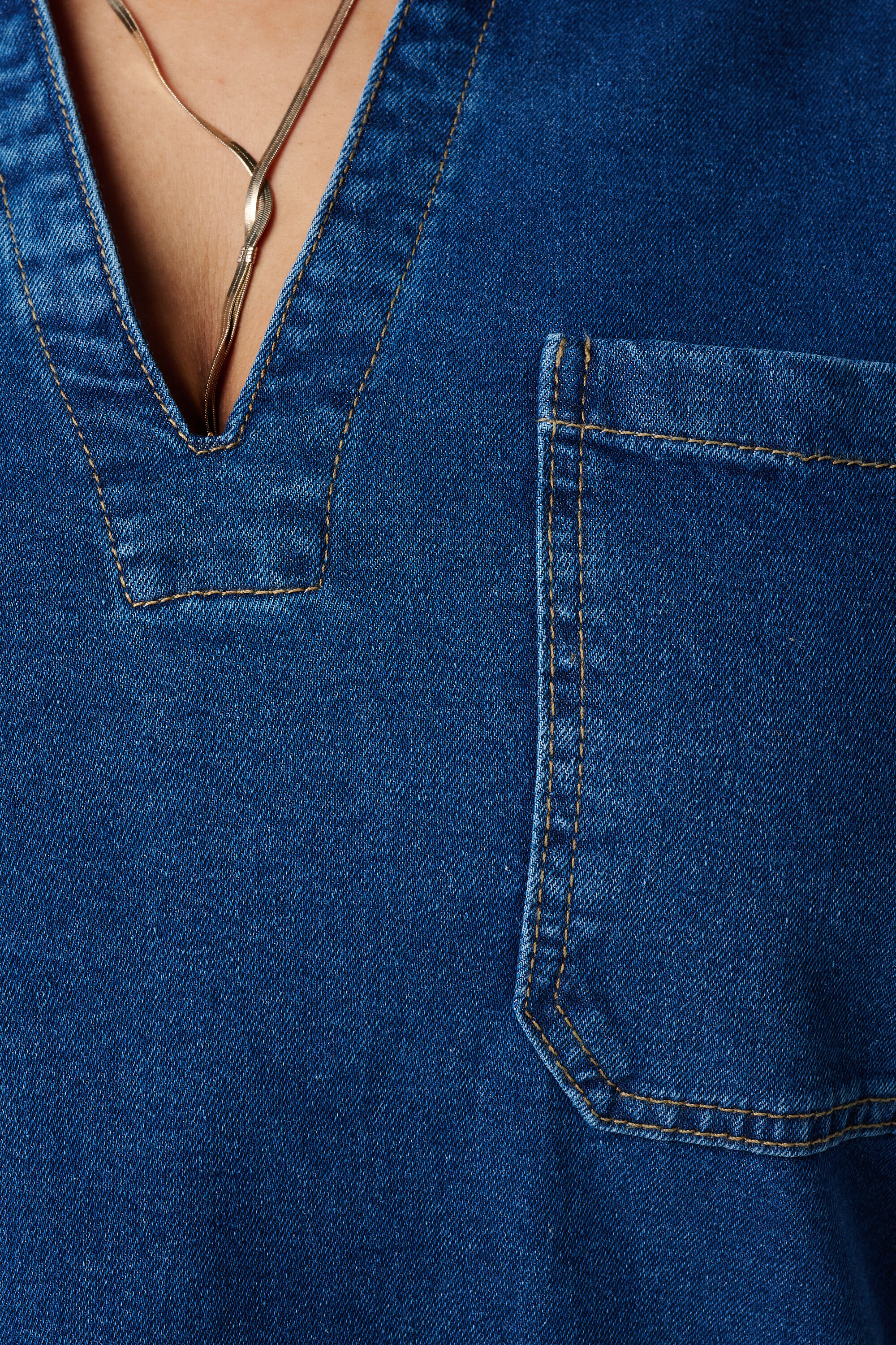 Jeanskleid mit V-Ausschnitt image number 6