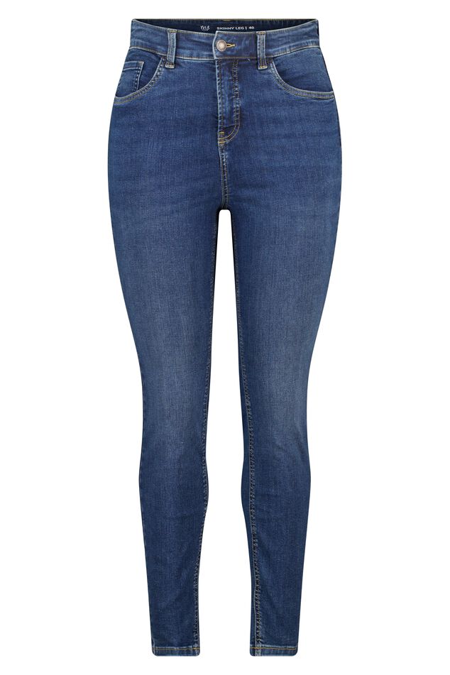 Skinny-Leg-Jeans mit hoher Taille CHERRY image number 1