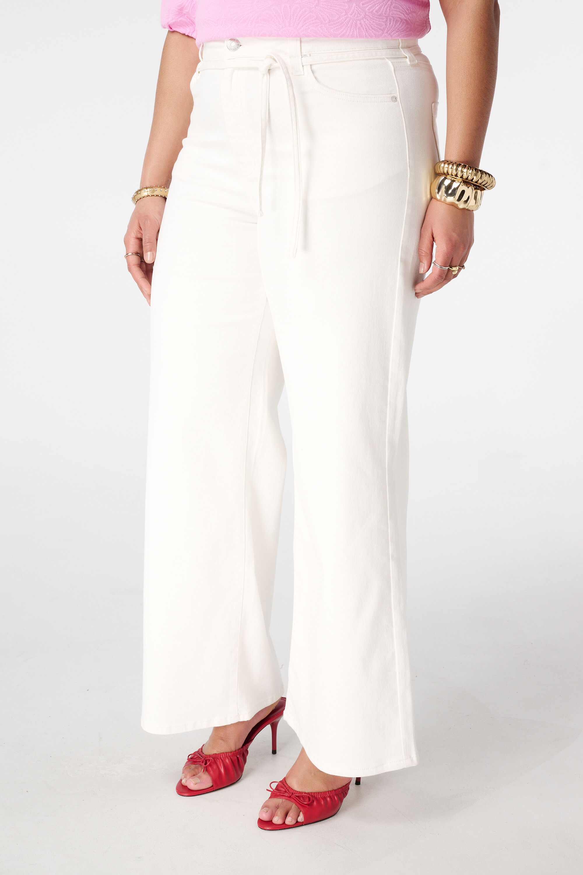 Wide Leg Jeans mit Bindekordel image number 5