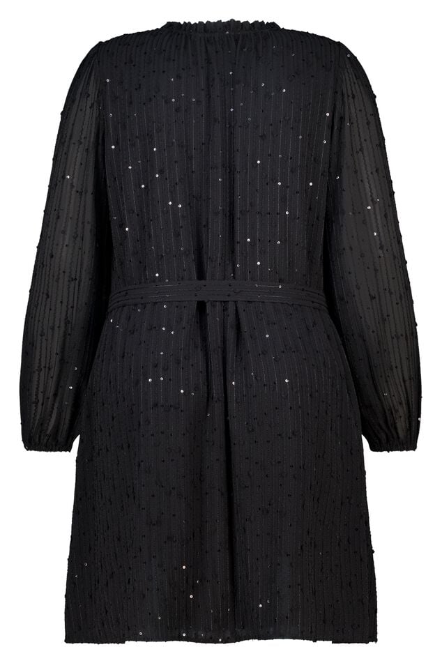 Kleid mit Glitzerpailletten und Gürtel image number 2