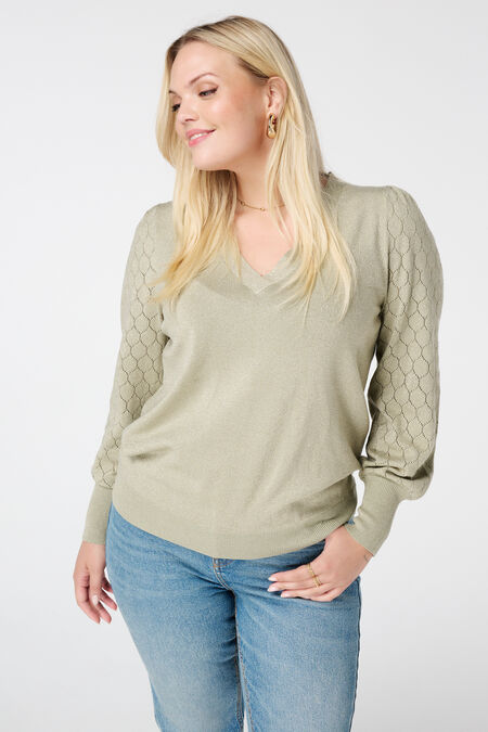 Pullover mit Lurex und Details an den Ärmeln Pullover mit Lurex und Details an den Ärmeln