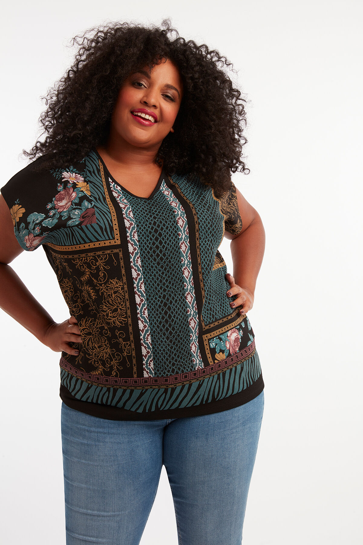 T-Shirt mit Wachs-Print image number 4