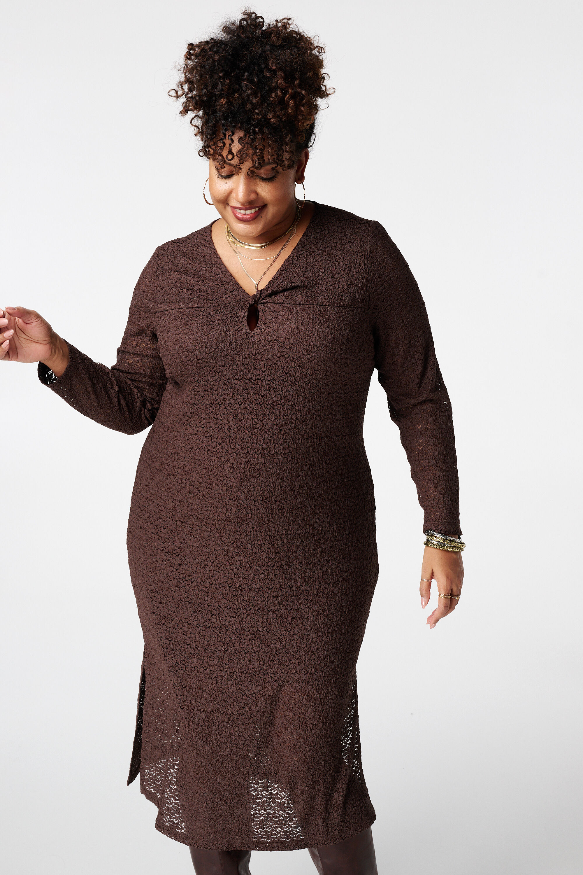 Kanten Midi-Kleid image number 5