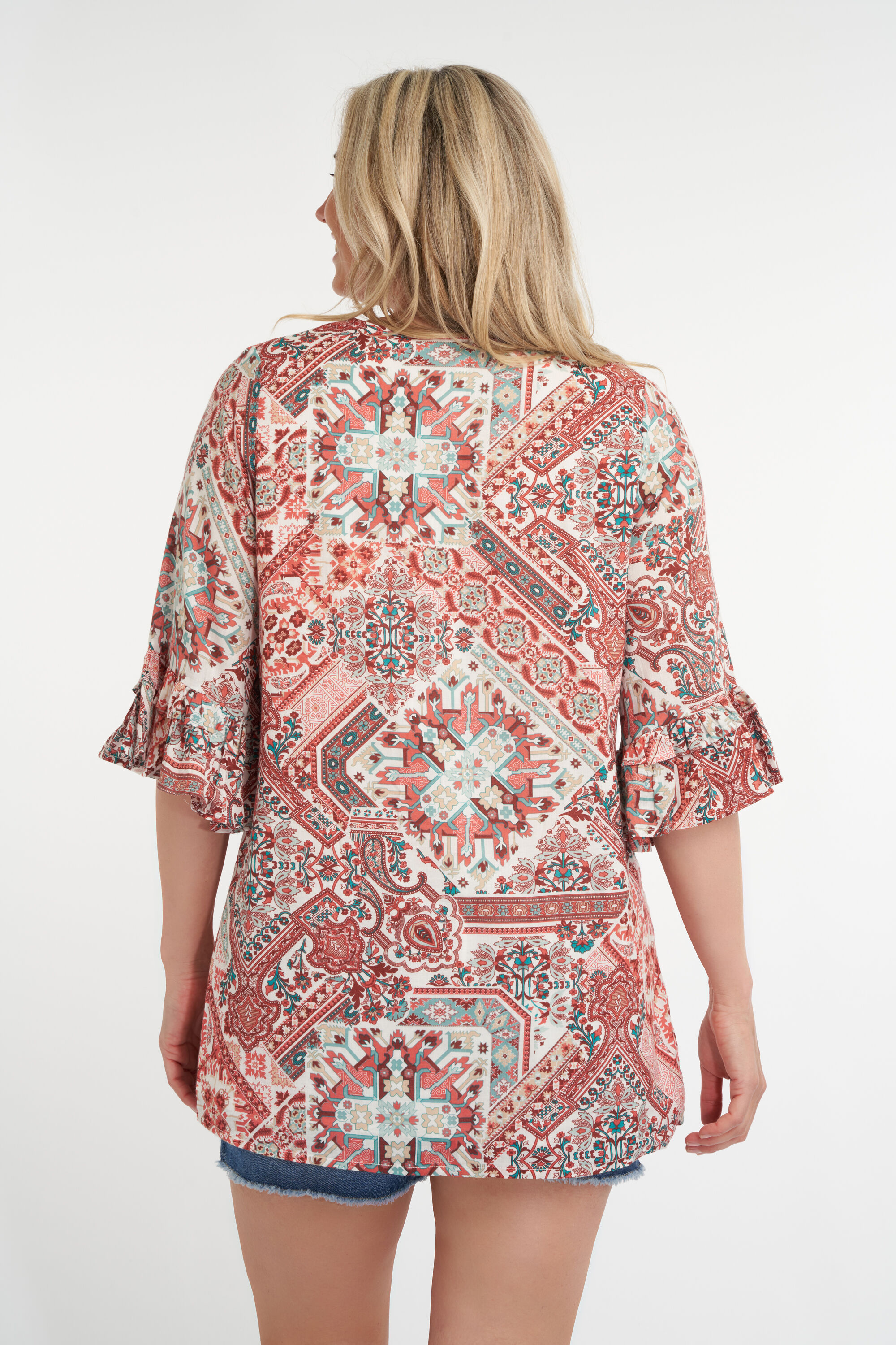 Lange Bluse mit Print image number 4