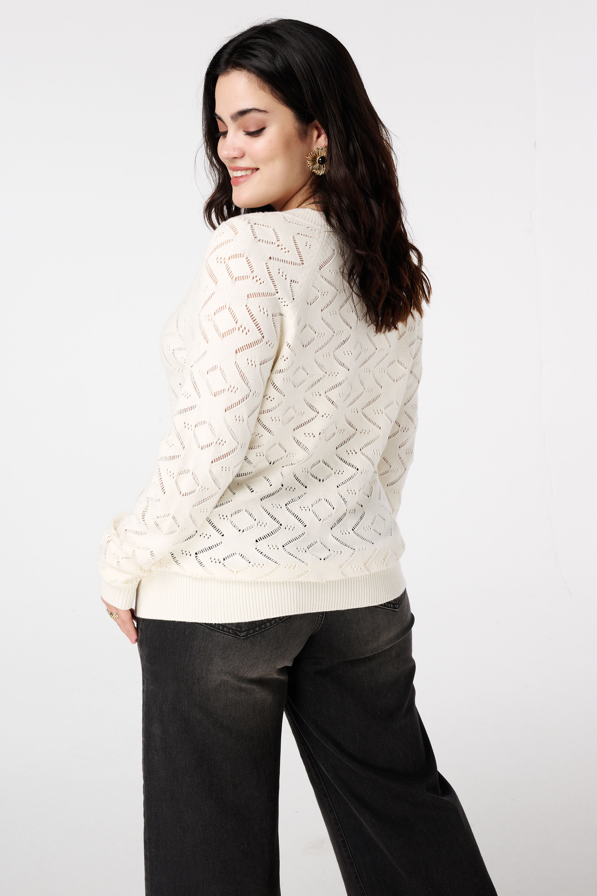 Pullover mit Lochmuster image number 3