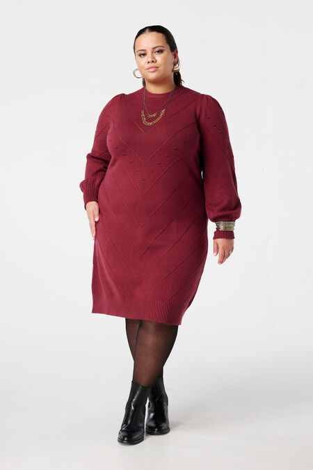 Strickkleid mit Ballonärmeln Strickkleid mit Ballonärmeln