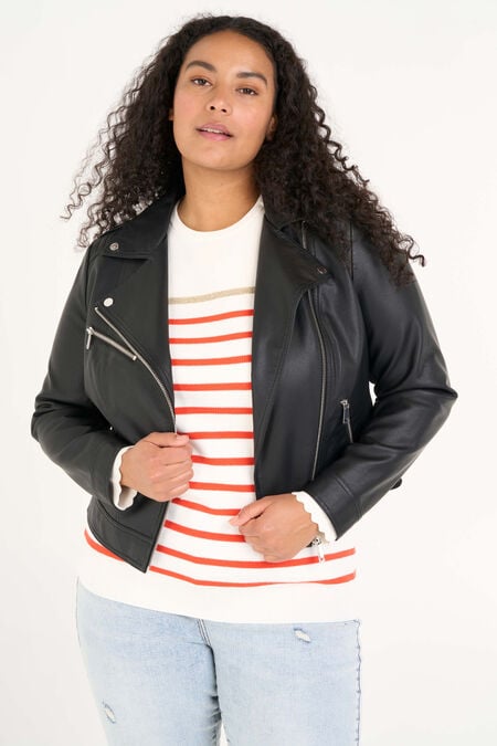 Biker-Jacke aus Kunstleder Biker-Jacke aus Kunstleder