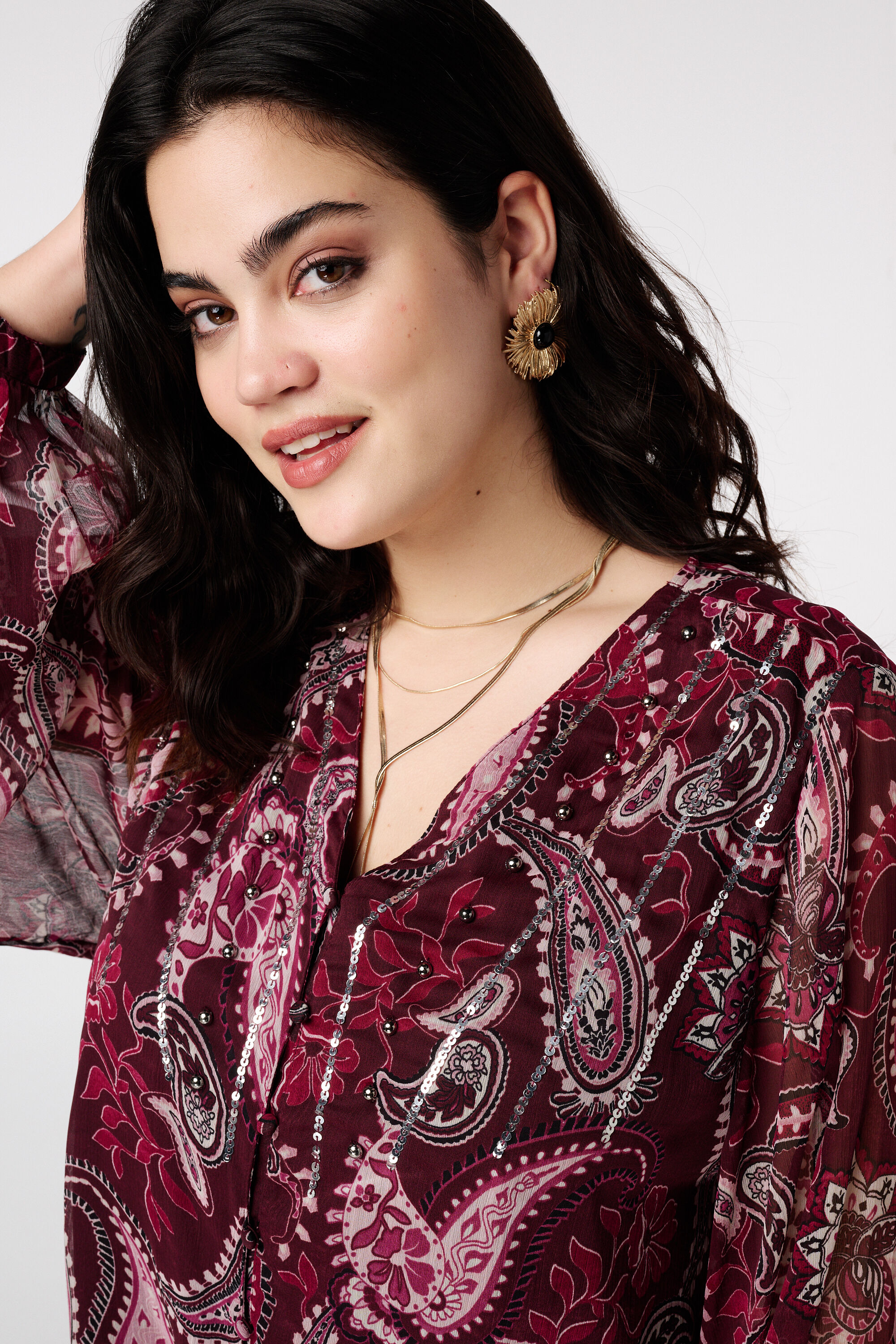 Transparente Bluse mit Paisley-Muster image number 4