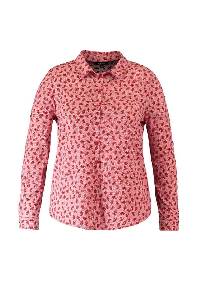 Bluse mit Lippen-Print image number 1