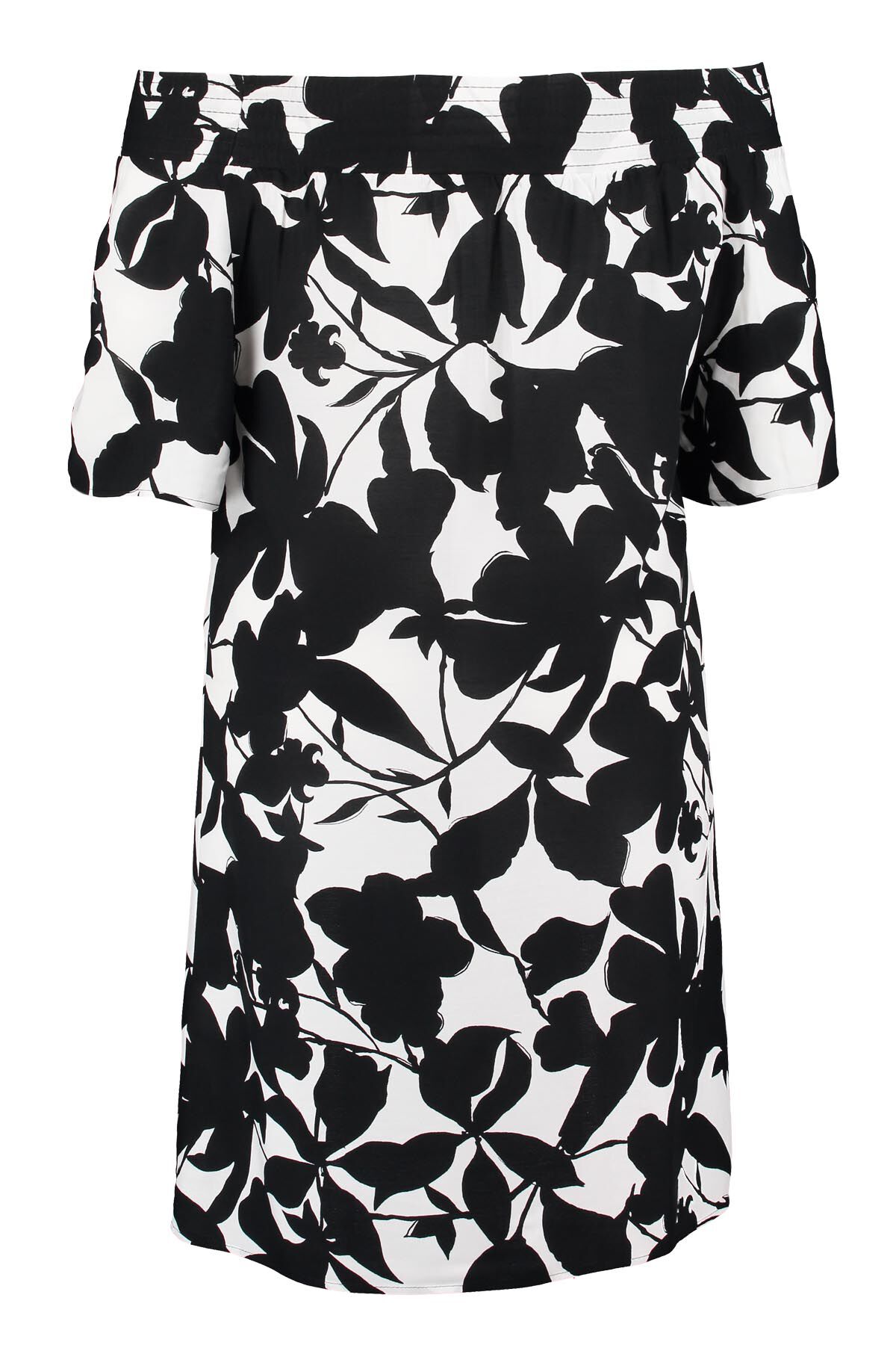 Schulterfreies Kleid mit Blumenmuster image number 2