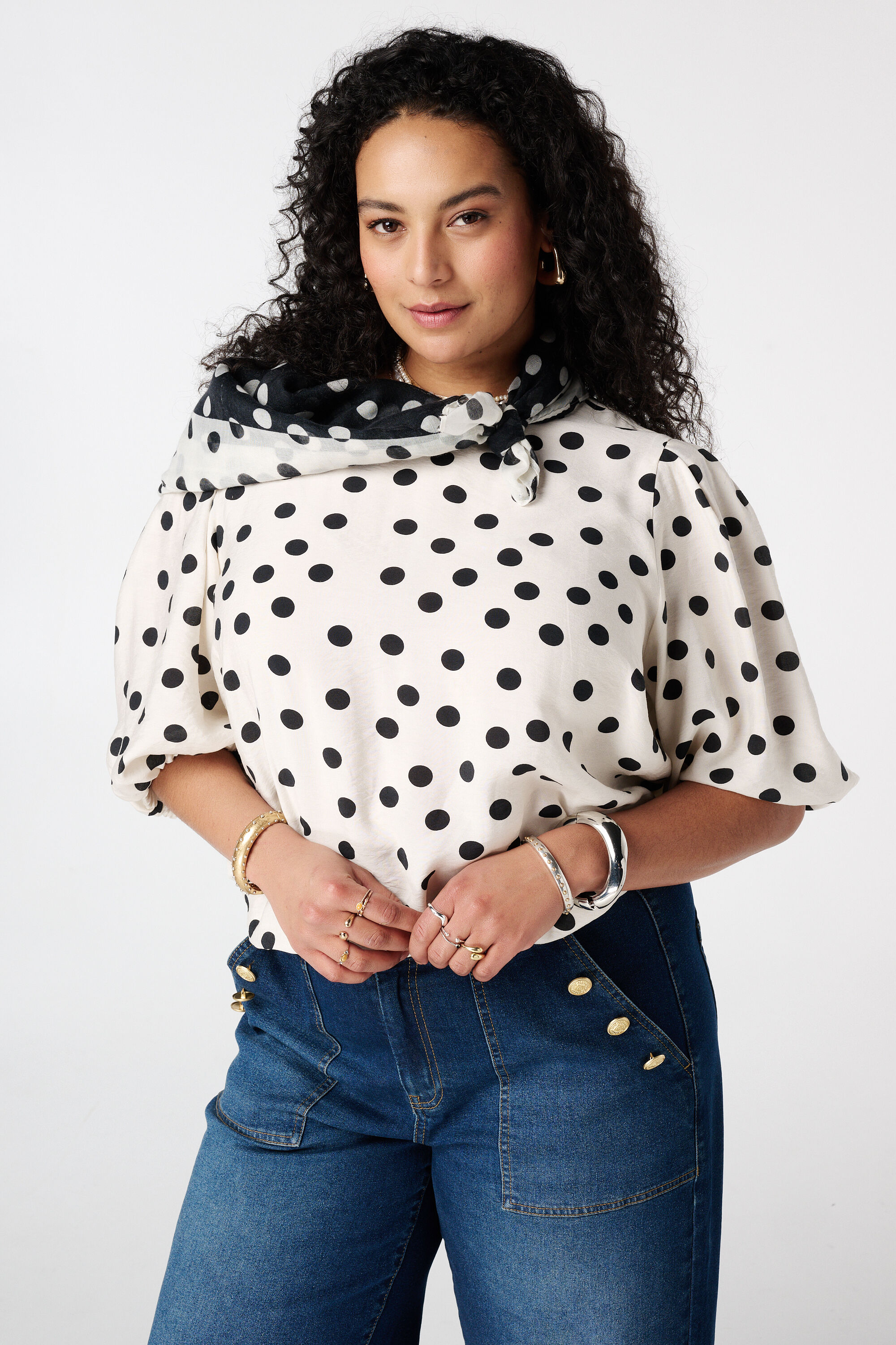 Schal mit Polka Dot Muster image number 3