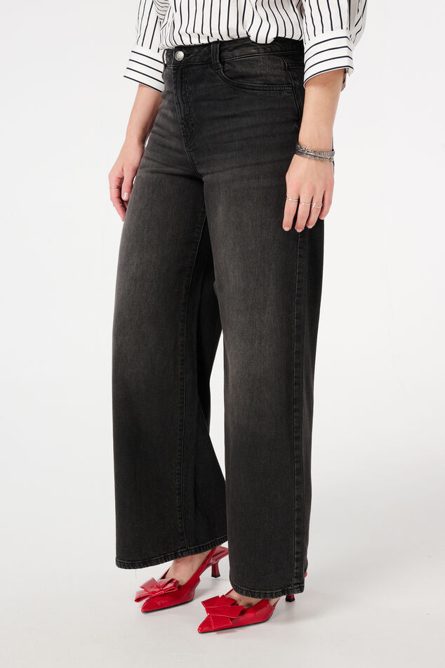 Jeans mit weitem Bein und hoher Taille image number 5