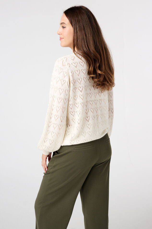Ajour-Pullover mit Herzmuster image number 3