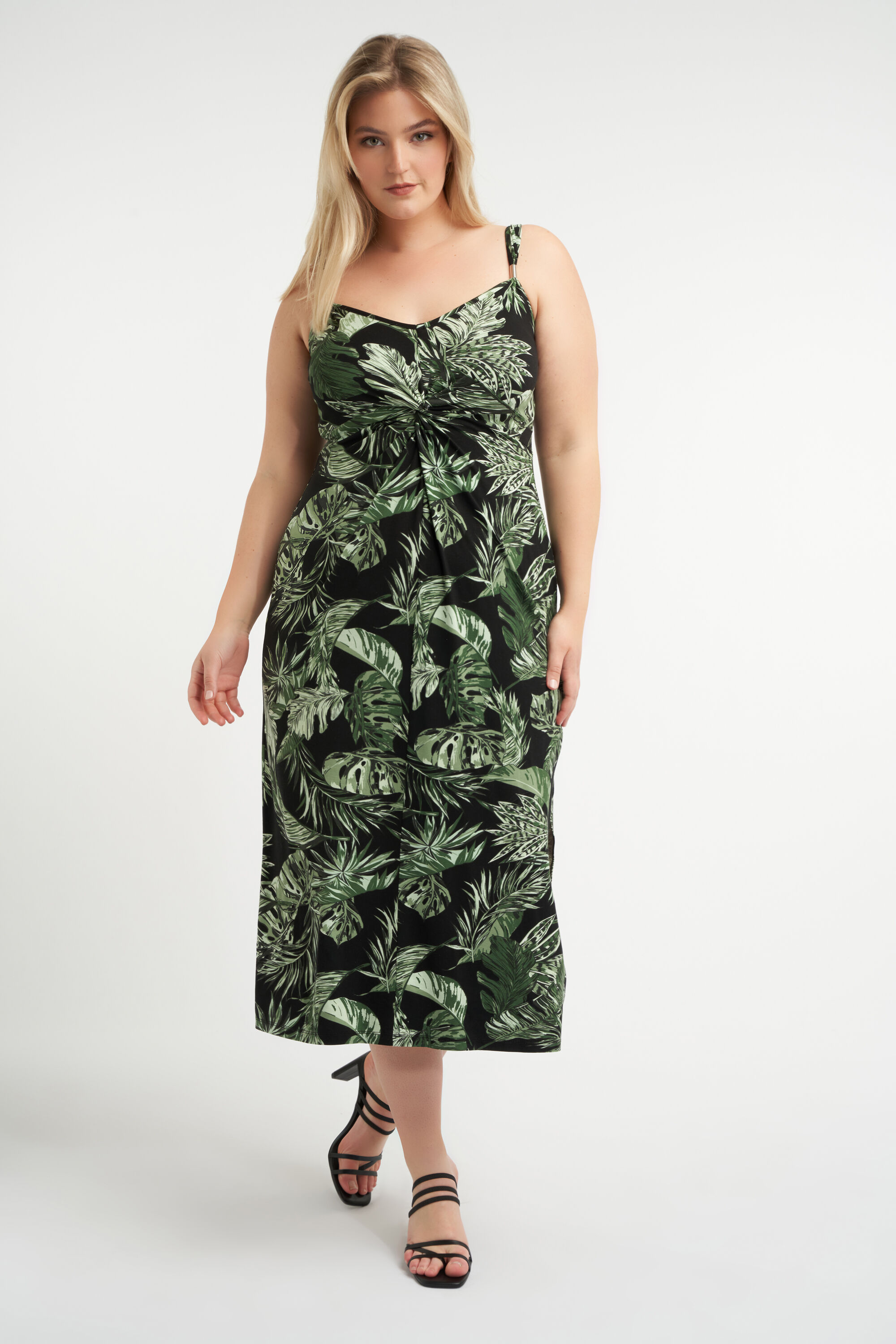 Kleid mit Blatt-Print image number 5