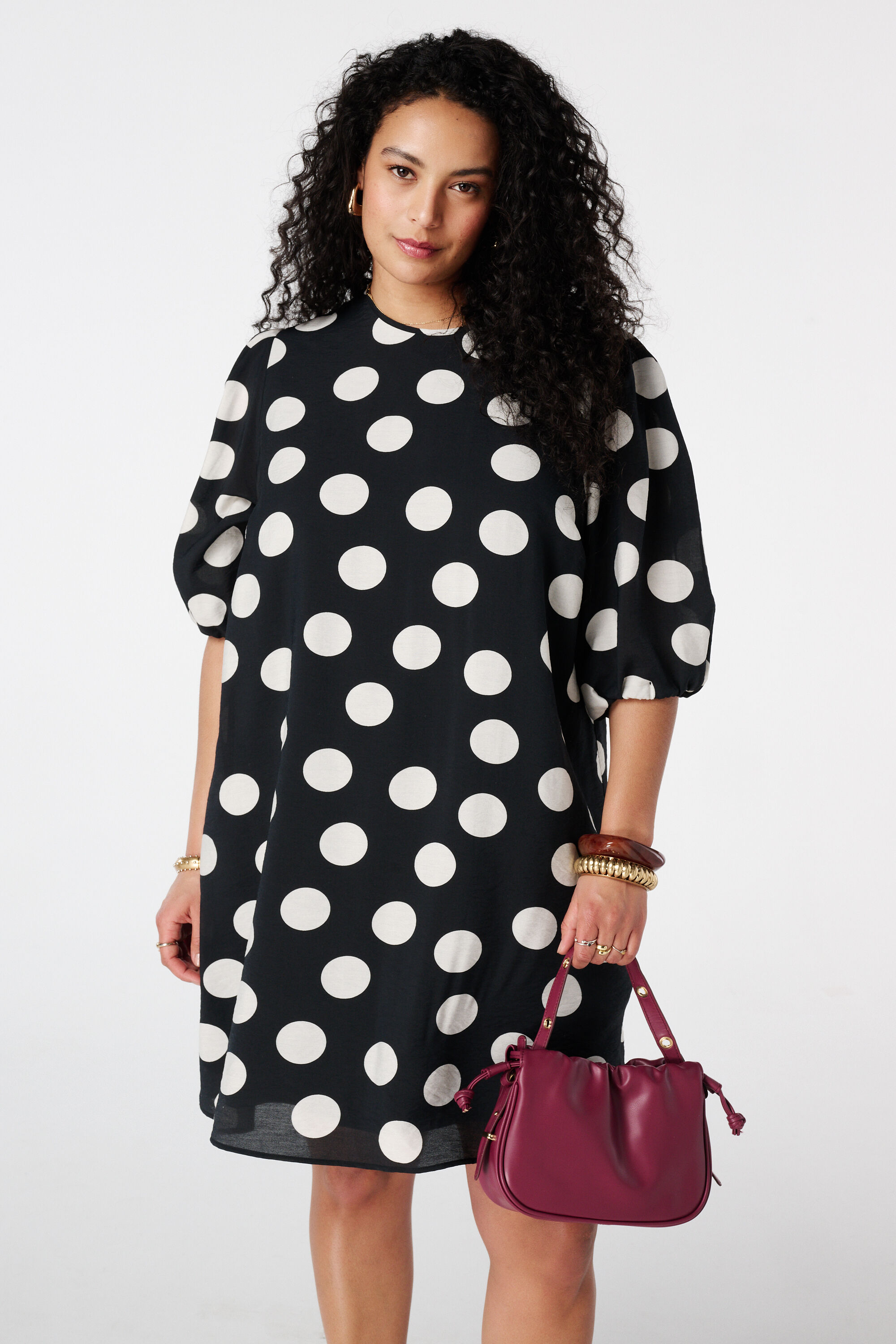 Kleid mit Polka Dot image number 5