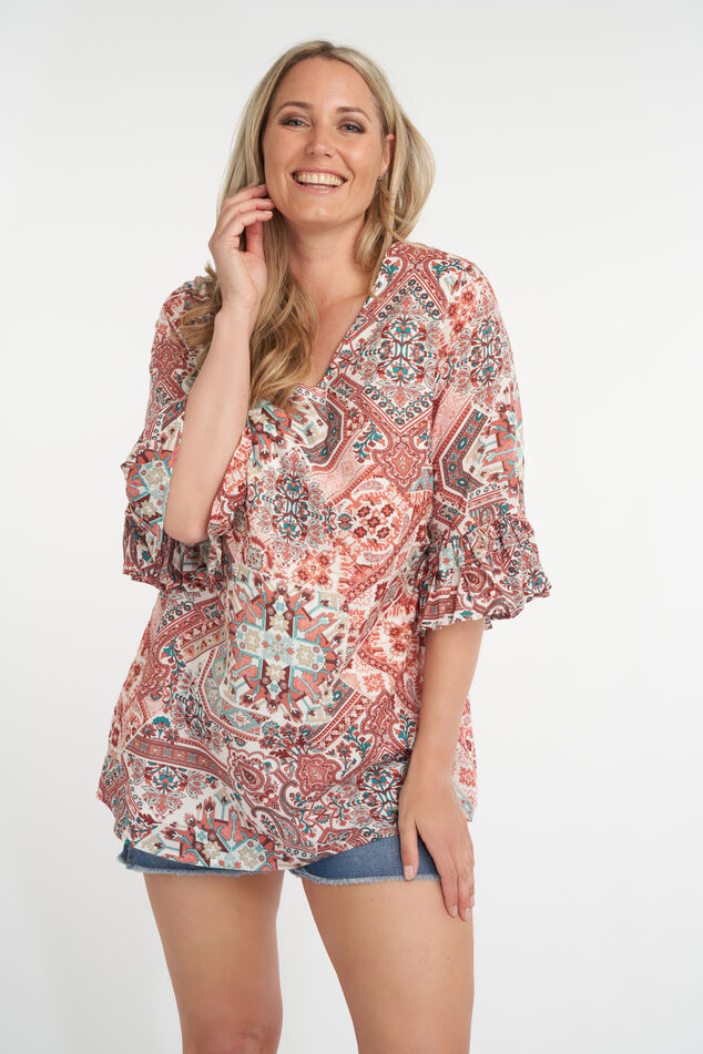 Lange Bluse mit Print image number 7