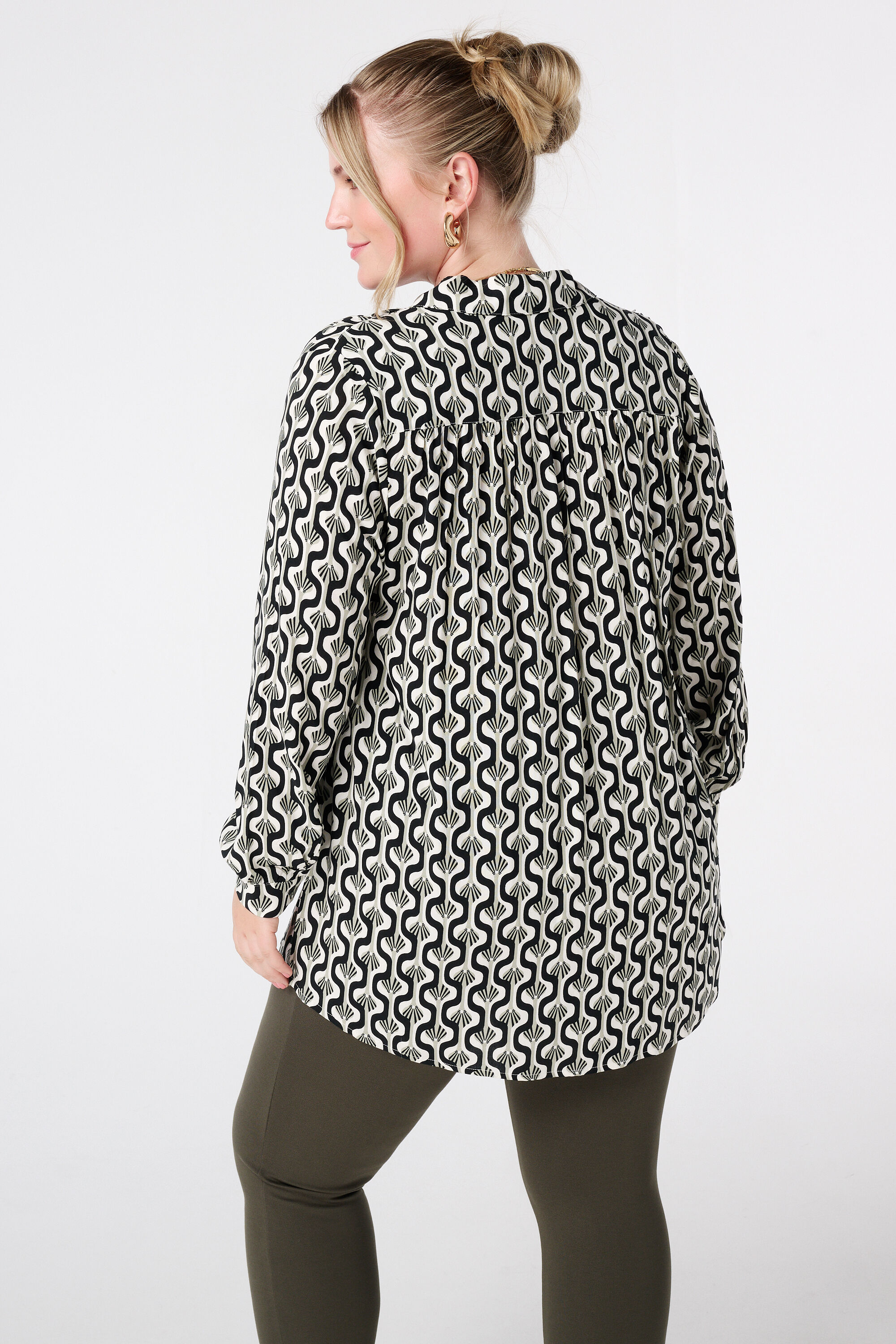Oversized-Bluse mit Print image number 3