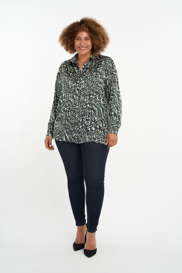 Satinbluse mit Print image number 5