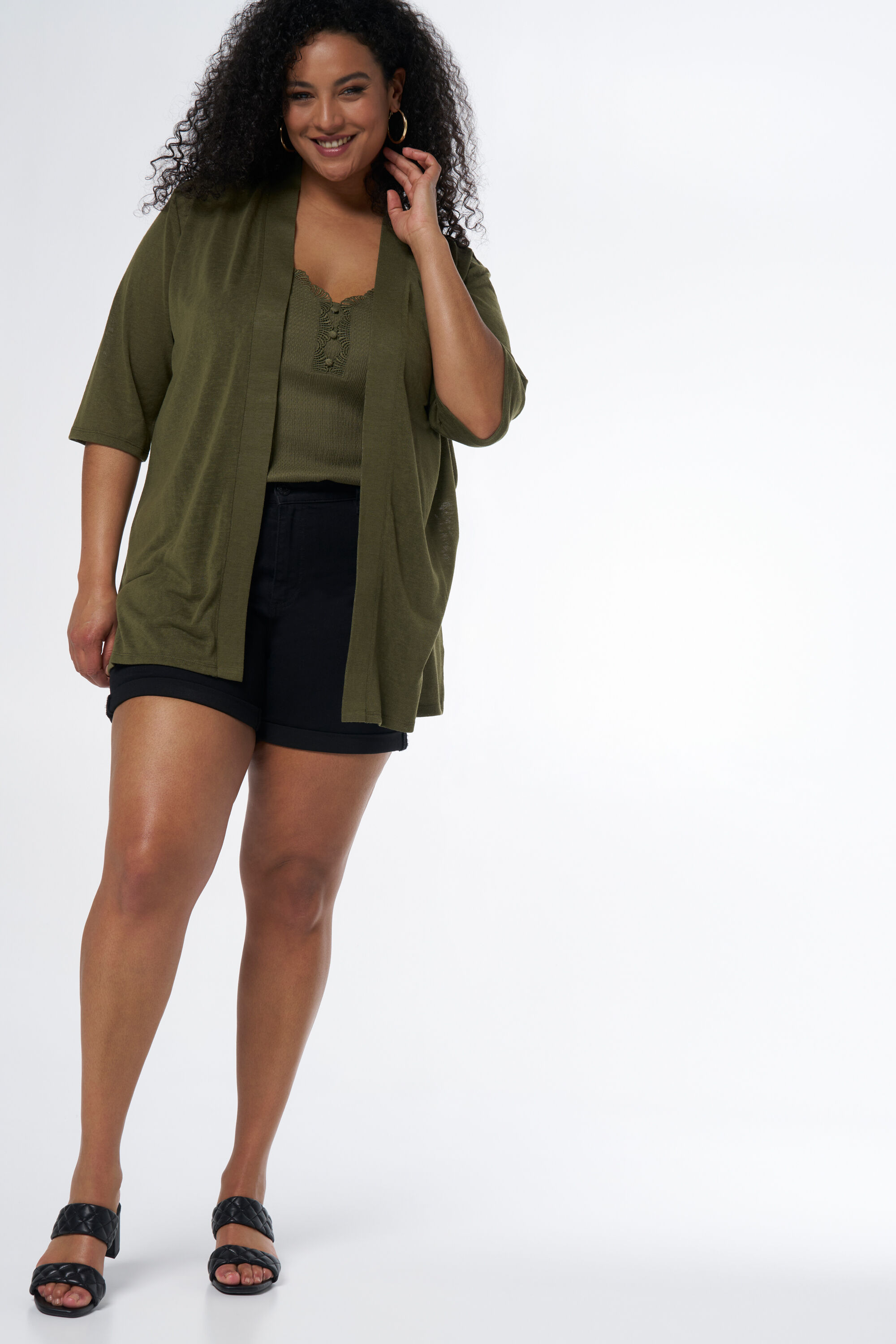 Strickjacke mit Dreiviertel-&Auml;rmeln image number 5