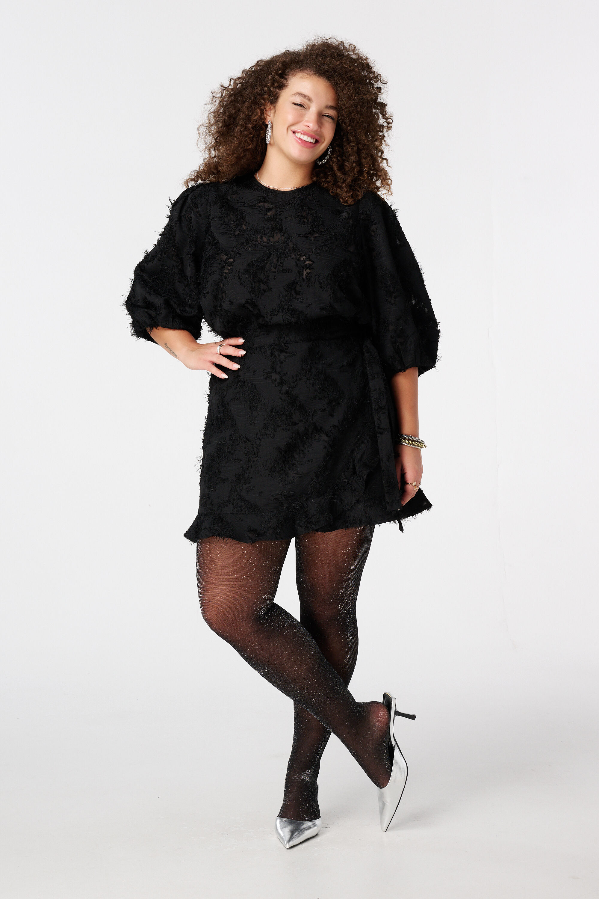 Bluse mit kurzen Puff&auml;rmeln image number 5