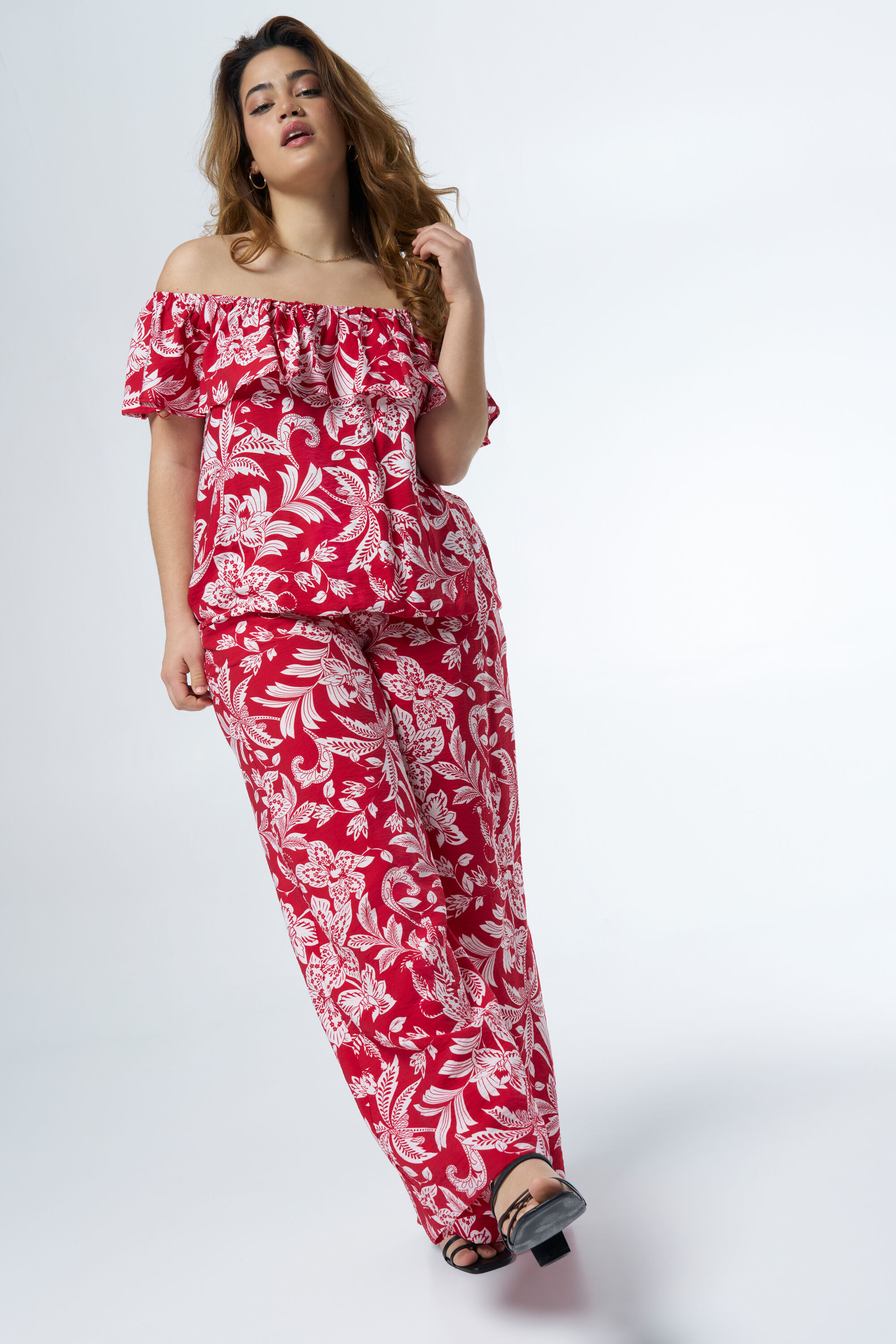 Schulterfreies Top mit Print image number 6