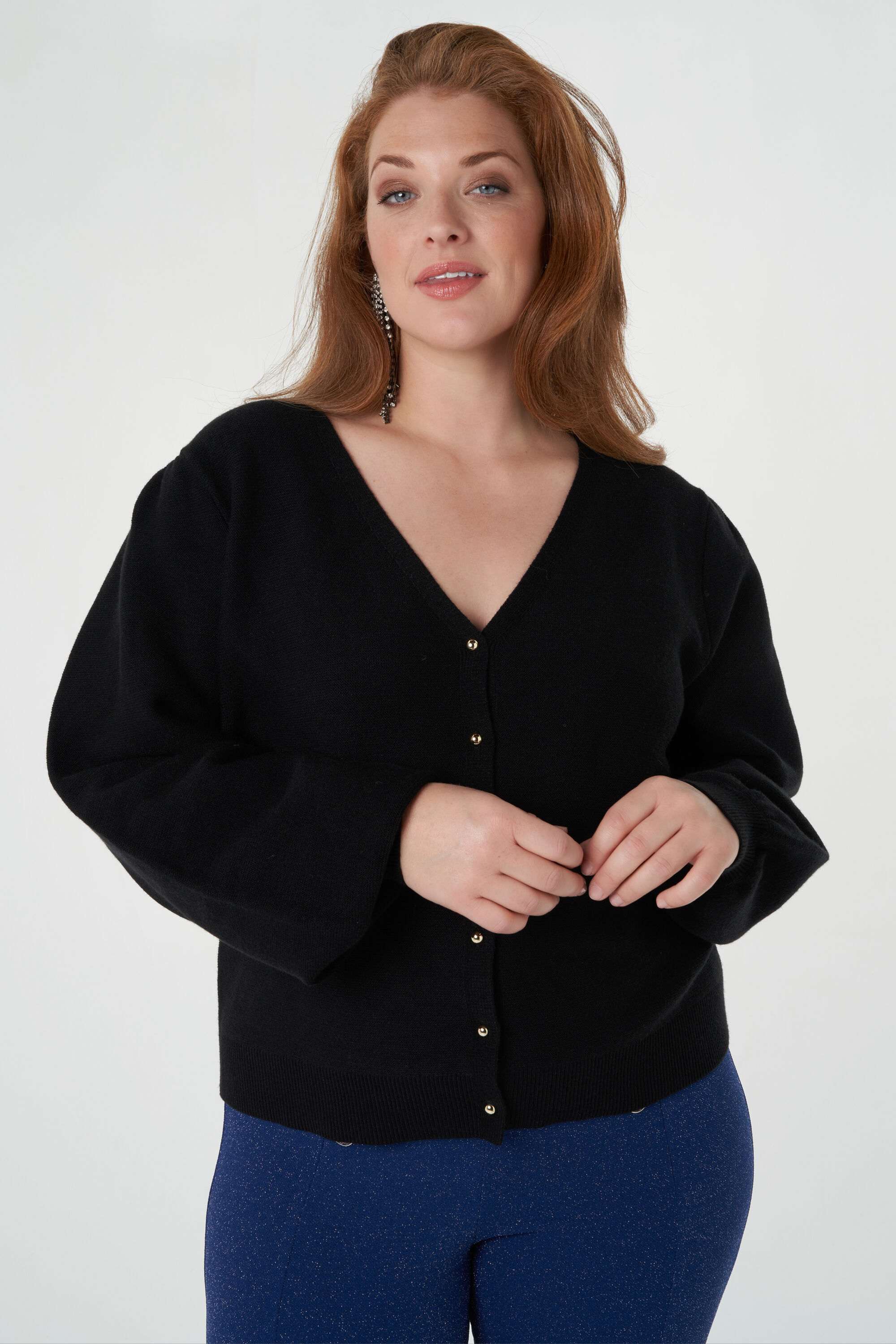 Feinstrick-Cardigan mit Kn&ouml;pfen image number 0