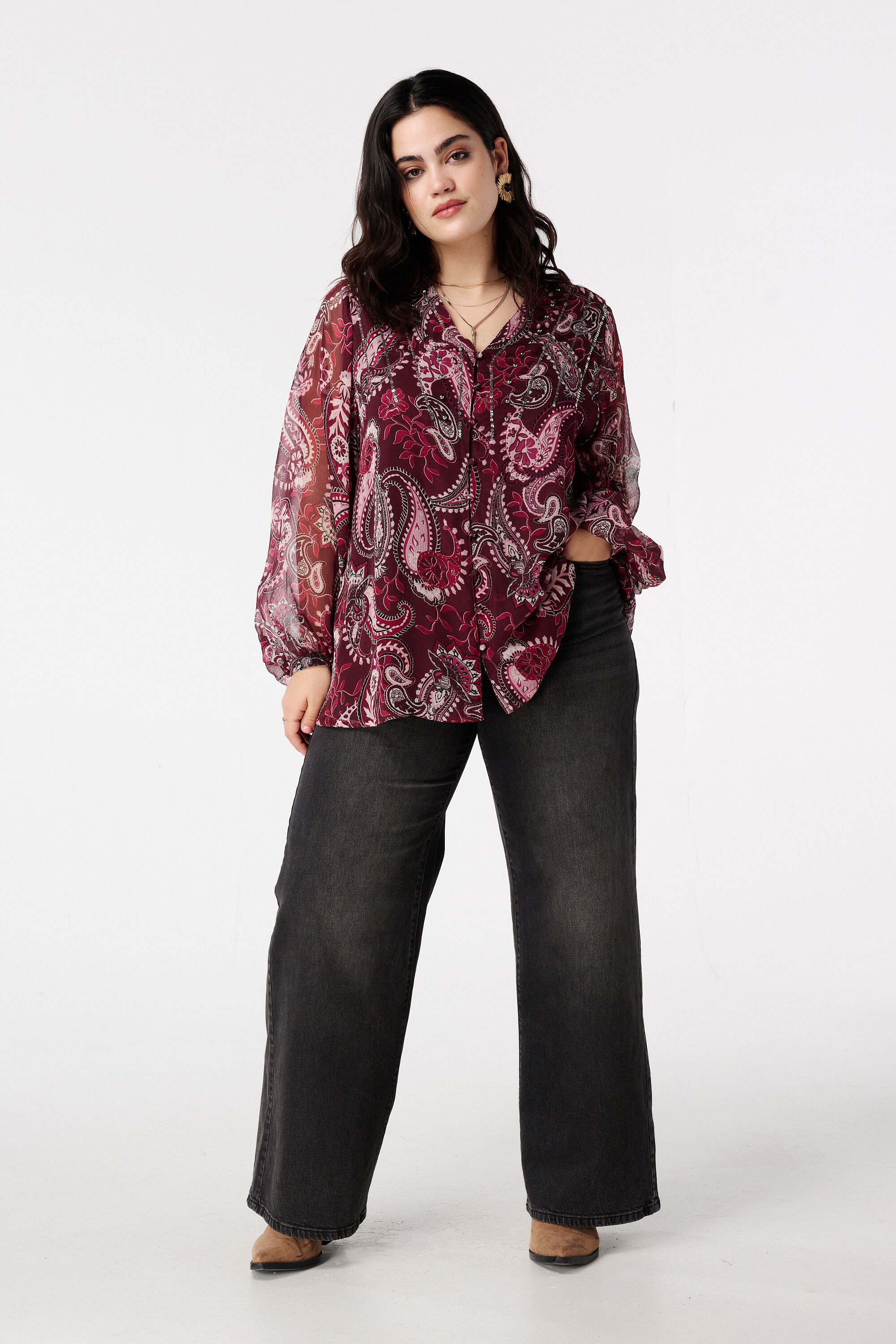 Transparente Bluse mit Paisley-Muster image number 5