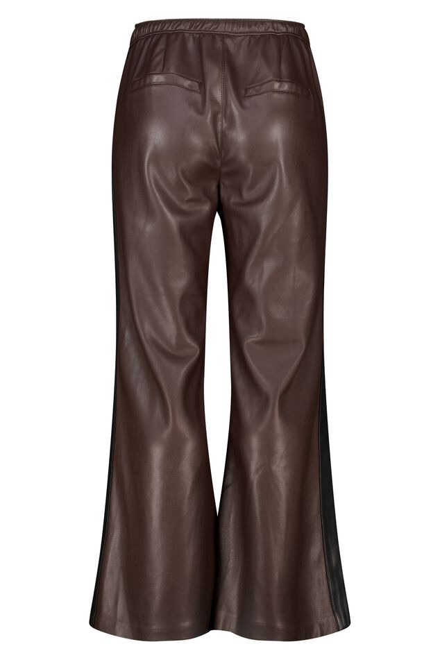 Weite Hose mit Seitenstreifen aus PU image number 2